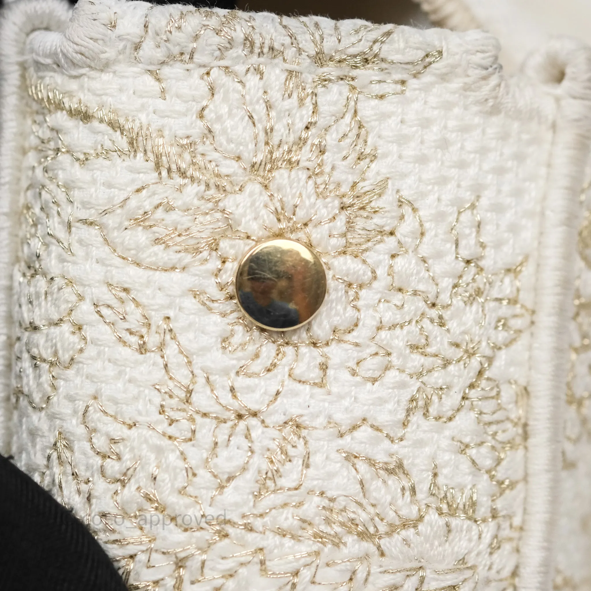 Dior Medium Lady D-Joy Bag Dior Jardin d'Hiver Embroidery White