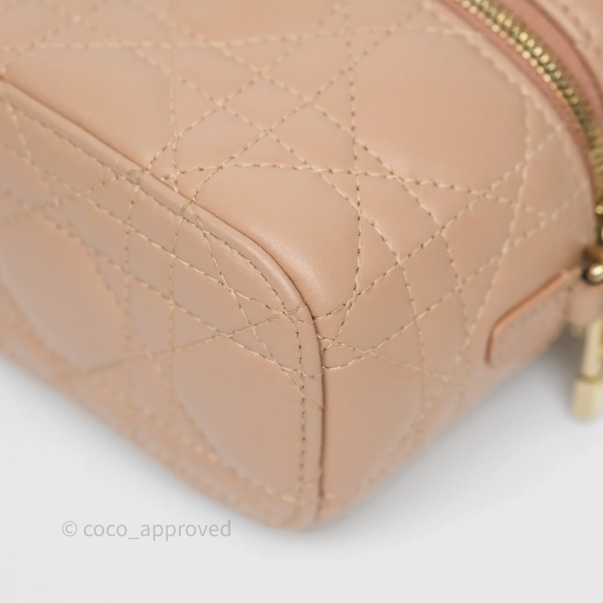 Dior Micro Lady Dior Vanity Case Rose Des Vents Pink Cannage Lambskin