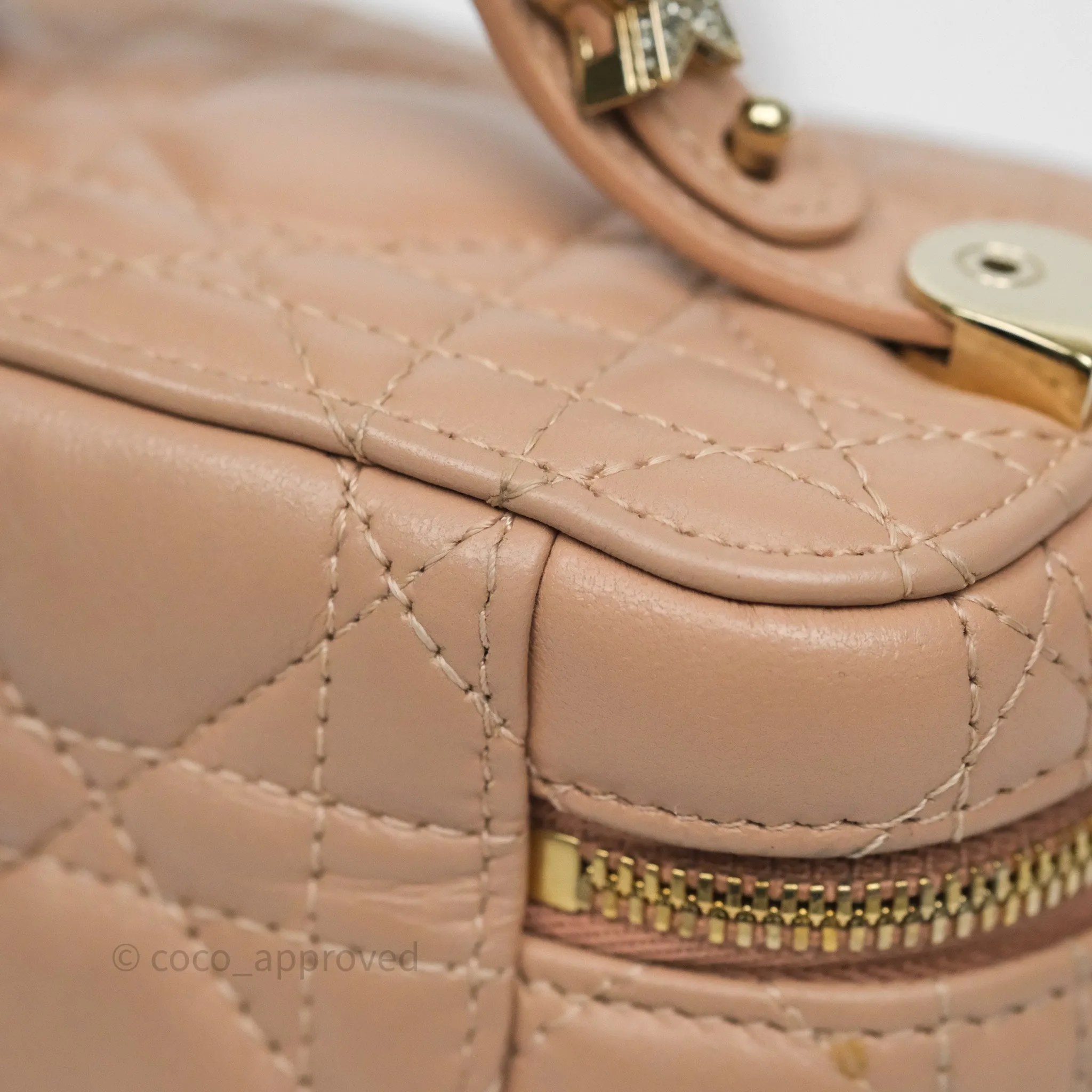 Dior Micro Lady Dior Vanity Case Rose Des Vents Pink Cannage Lambskin