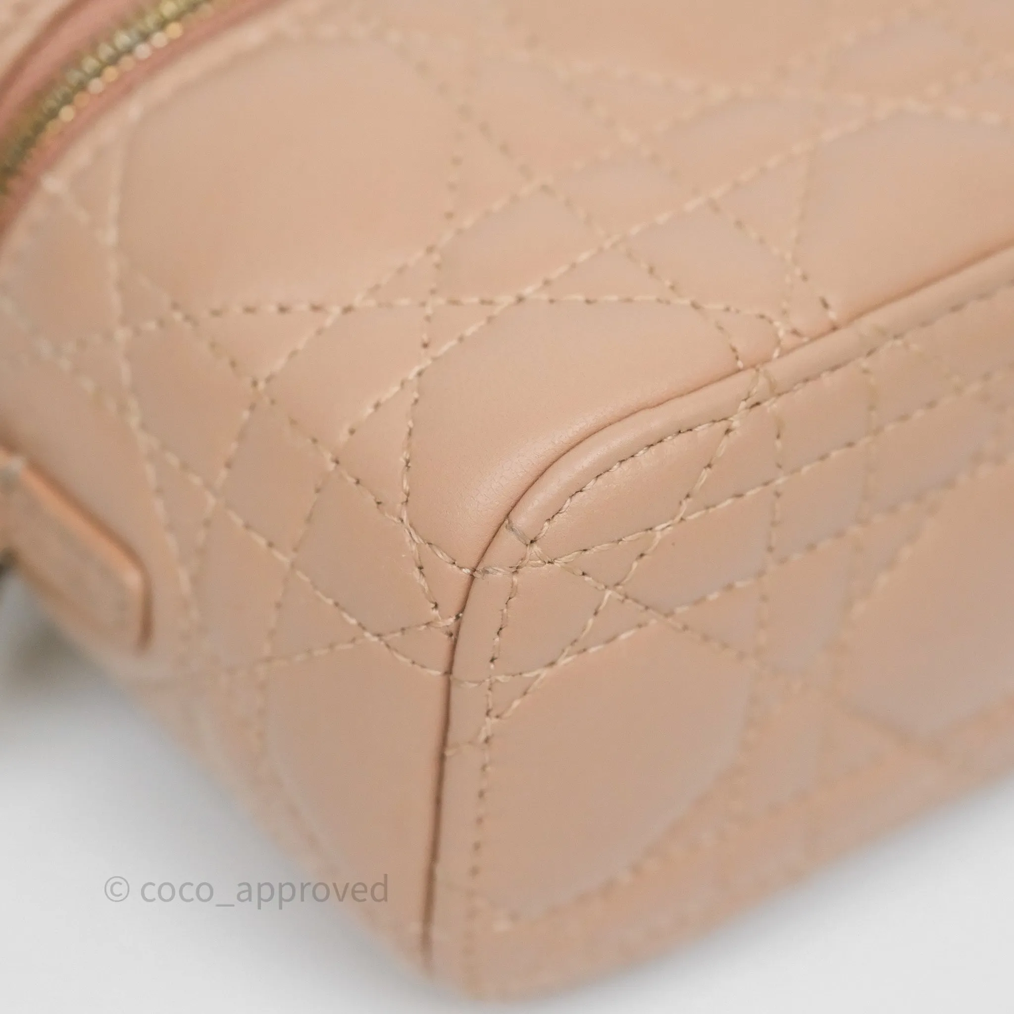 Dior Micro Lady Dior Vanity Case Rose Des Vents Pink Cannage Lambskin
