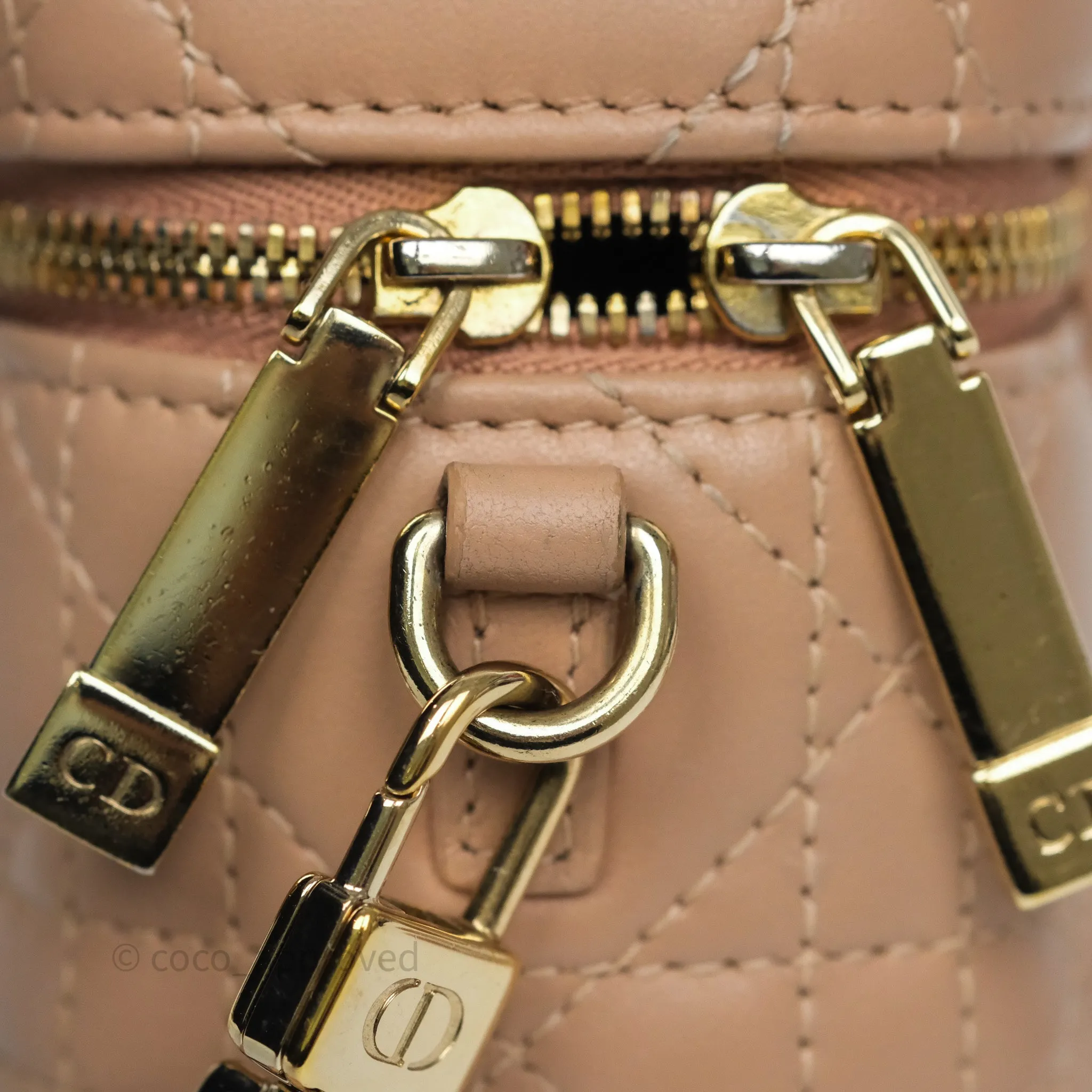 Dior Micro Lady Dior Vanity Case Rose Des Vents Pink Cannage Lambskin