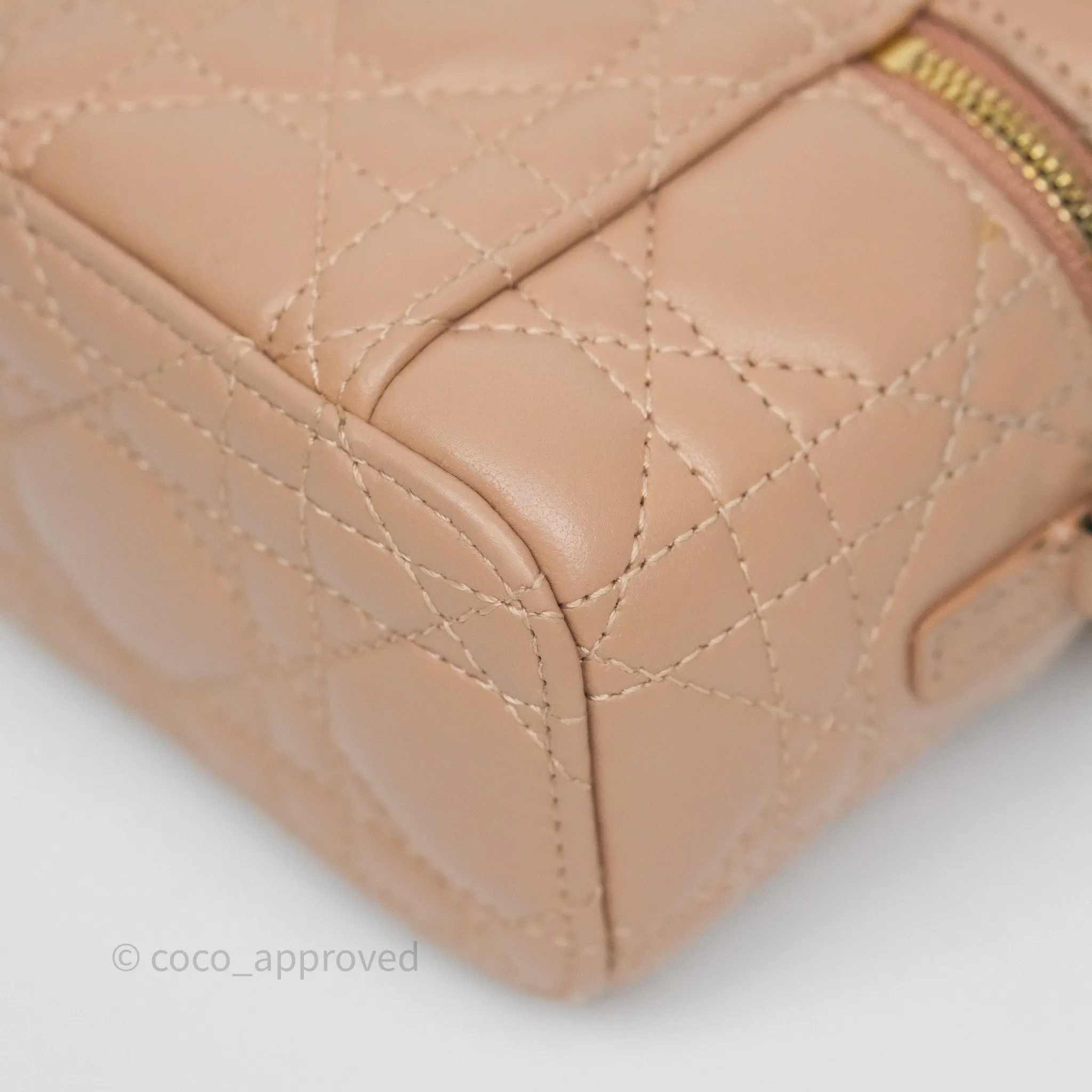 Dior Micro Lady Dior Vanity Case Rose Des Vents Pink Cannage Lambskin
