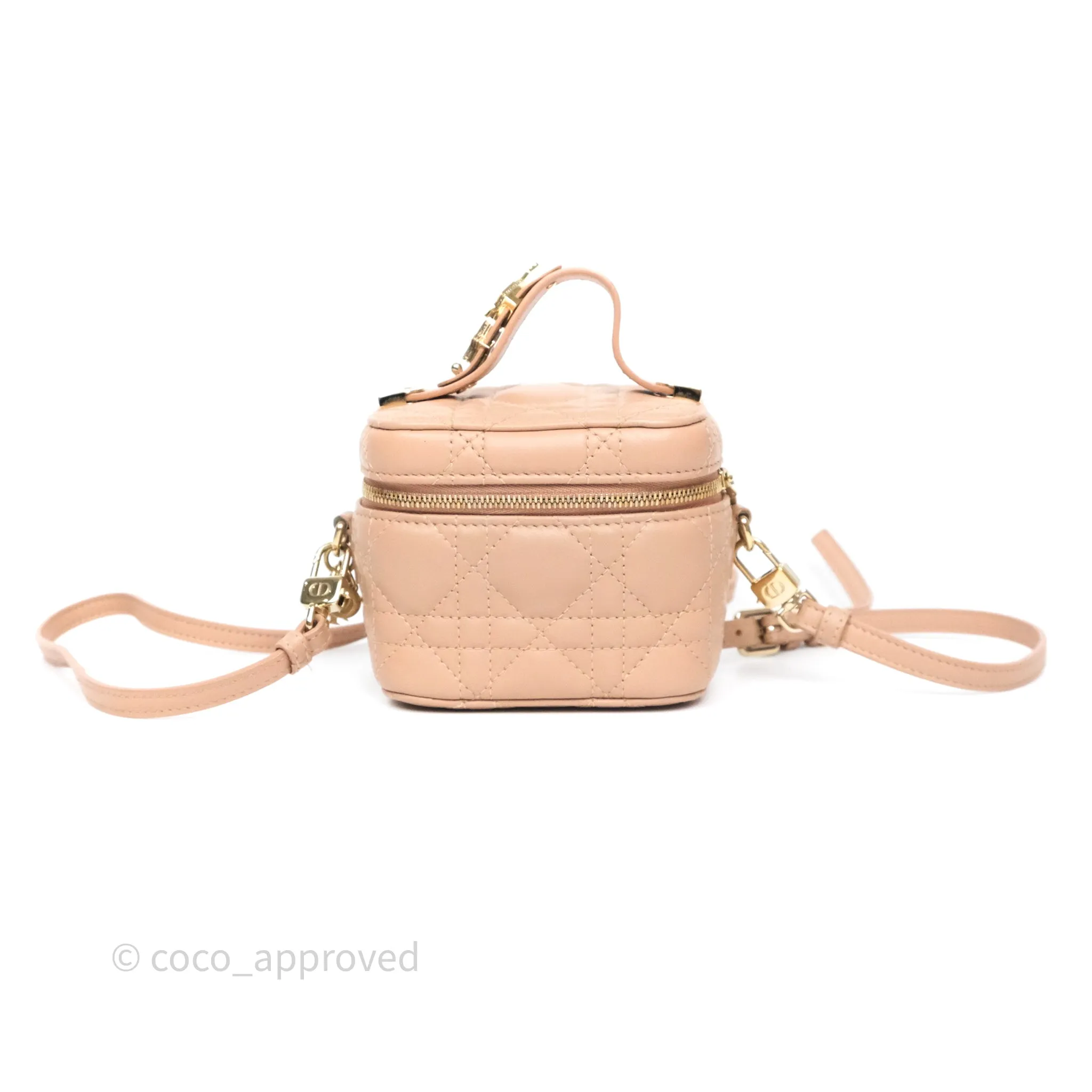 Dior Micro Lady Dior Vanity Case Rose Des Vents Pink Cannage Lambskin
