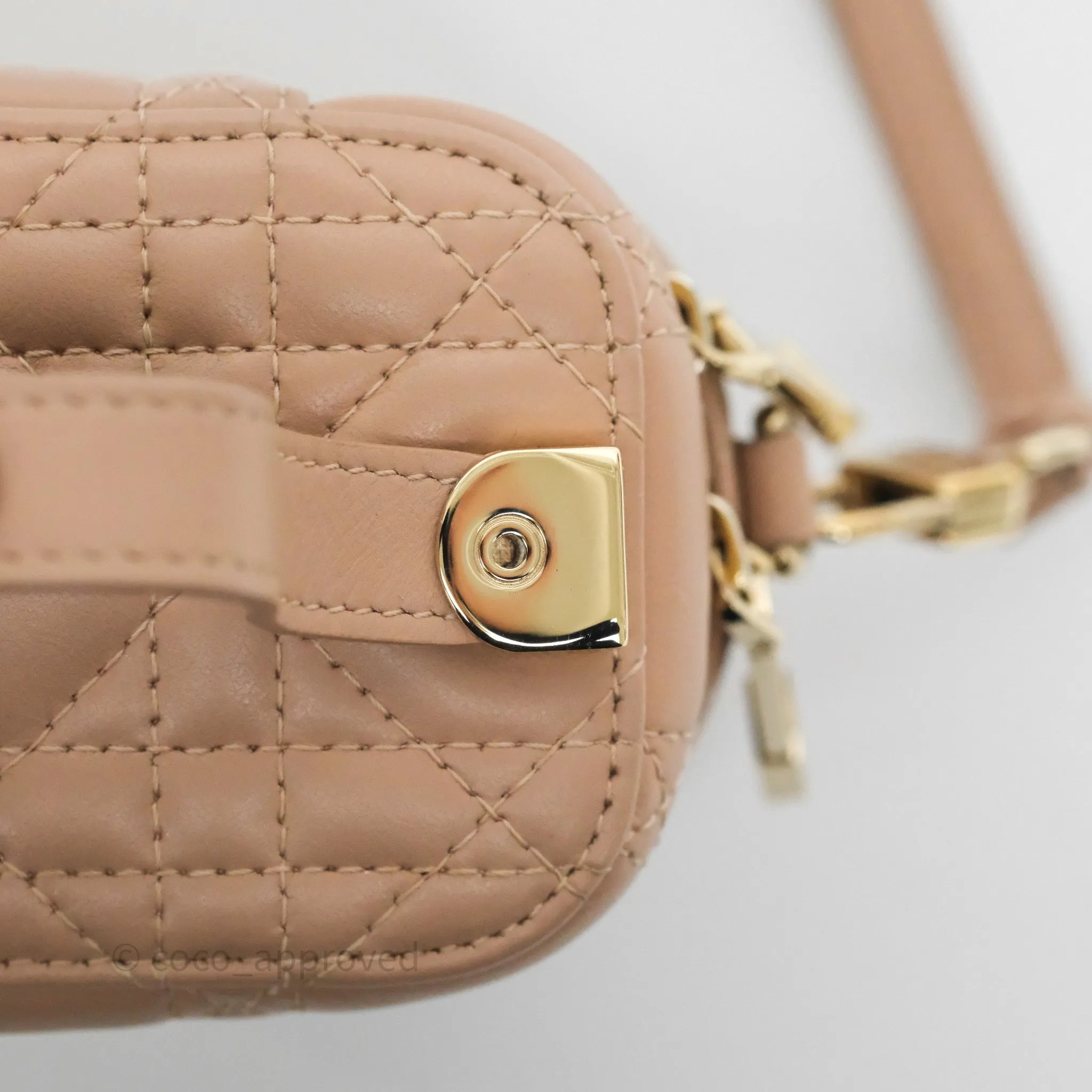 Dior Micro Lady Dior Vanity Case Rose Des Vents Pink Cannage Lambskin
