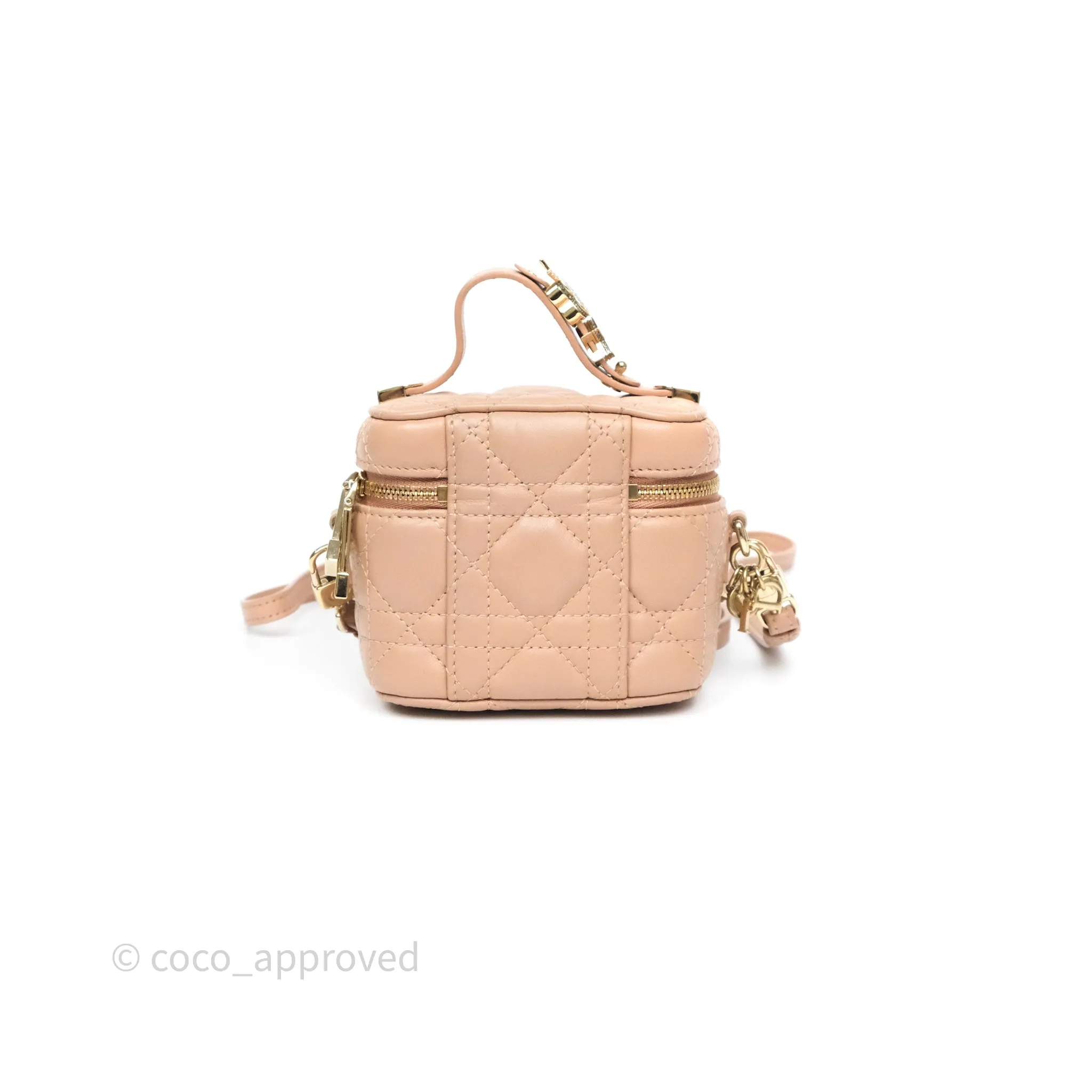 Dior Micro Lady Dior Vanity Case Rose Des Vents Pink Cannage Lambskin