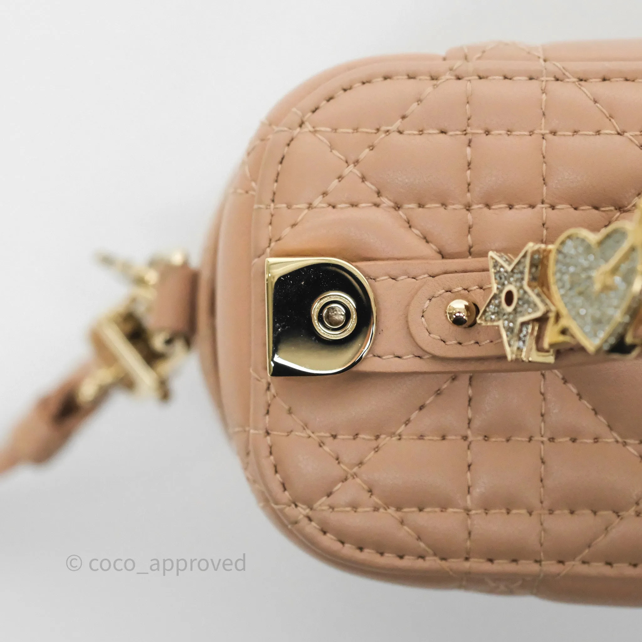 Dior Micro Lady Dior Vanity Case Rose Des Vents Pink Cannage Lambskin