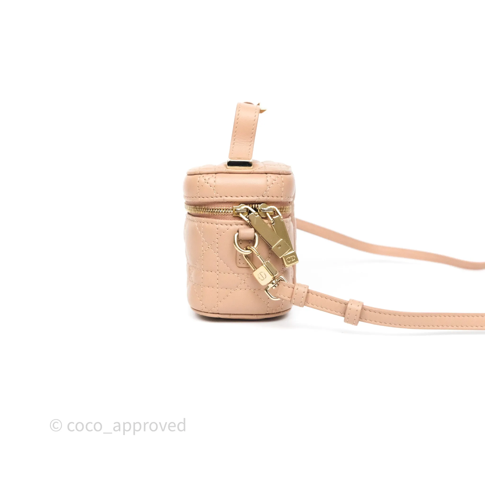 Dior Micro Lady Dior Vanity Case Rose Des Vents Pink Cannage Lambskin