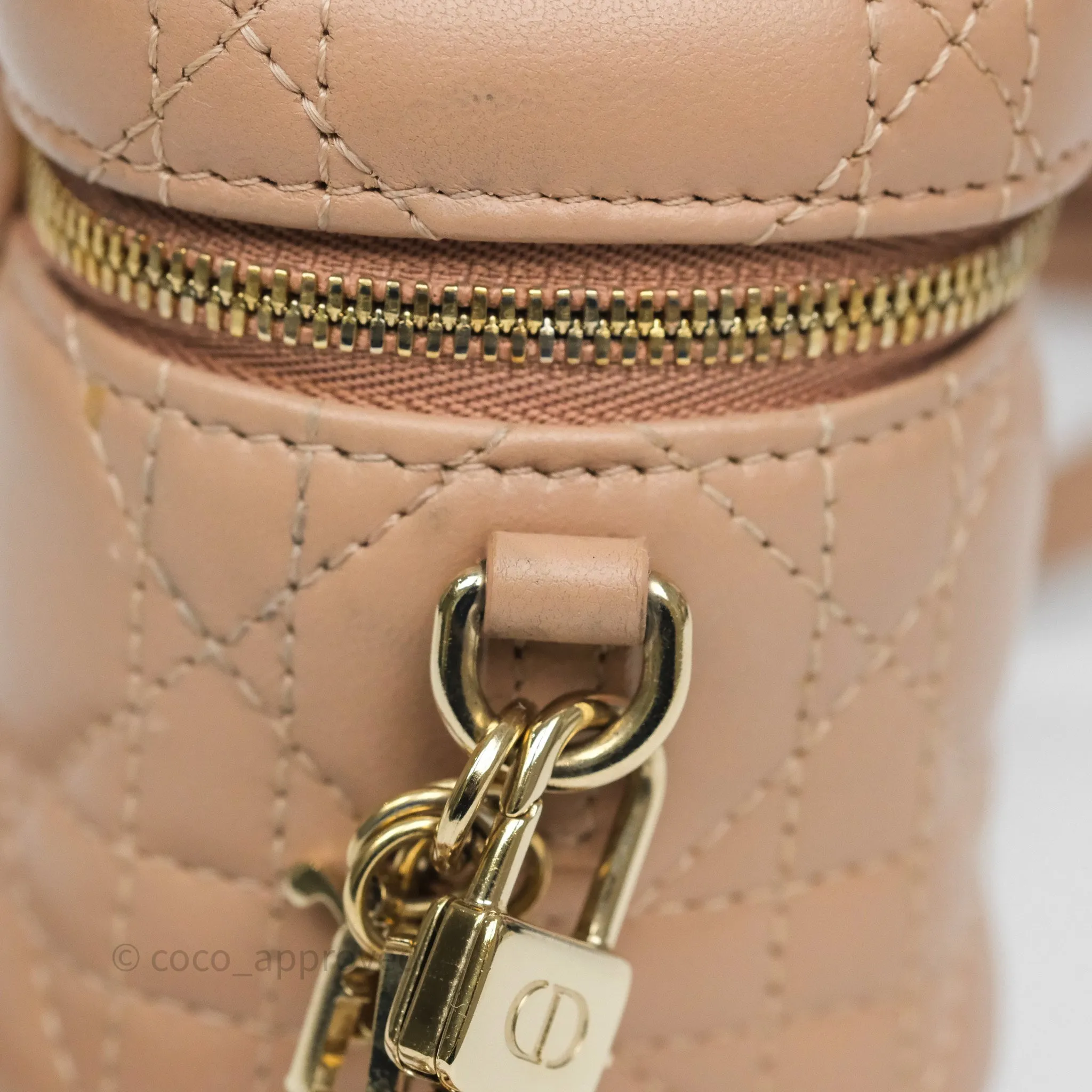 Dior Micro Lady Dior Vanity Case Rose Des Vents Pink Cannage Lambskin