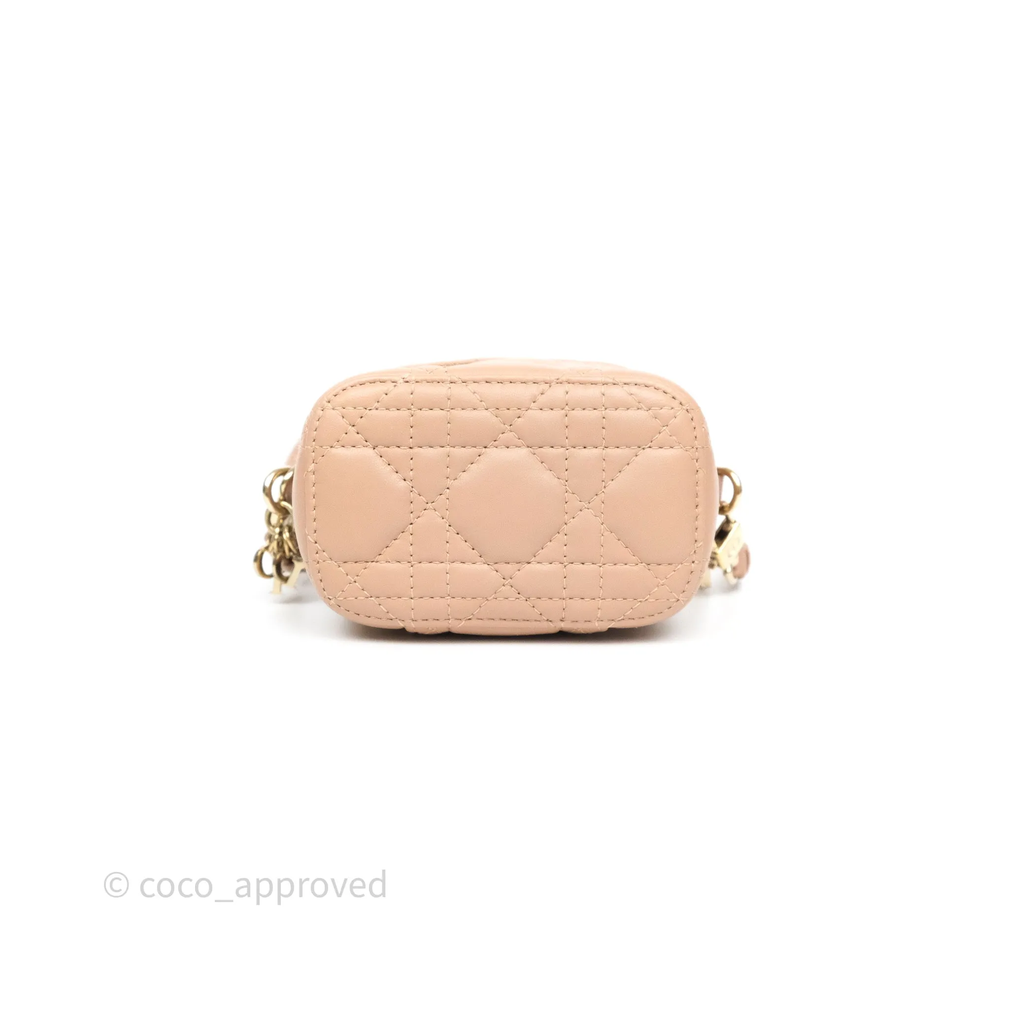 Dior Micro Lady Dior Vanity Case Rose Des Vents Pink Cannage Lambskin