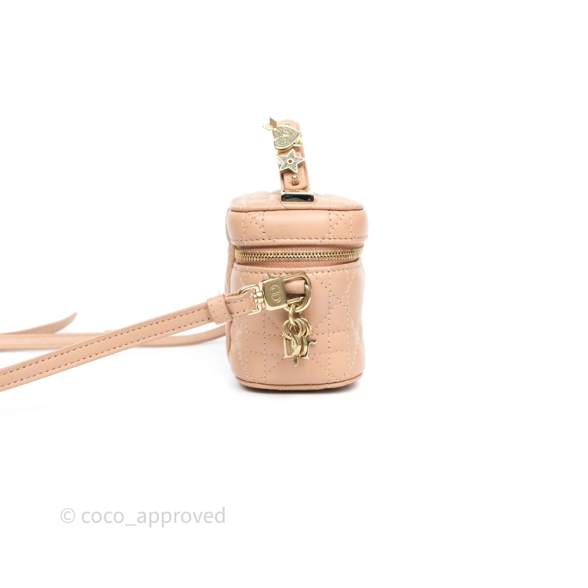 Dior Micro Lady Dior Vanity Case Rose Des Vents Pink Cannage Lambskin