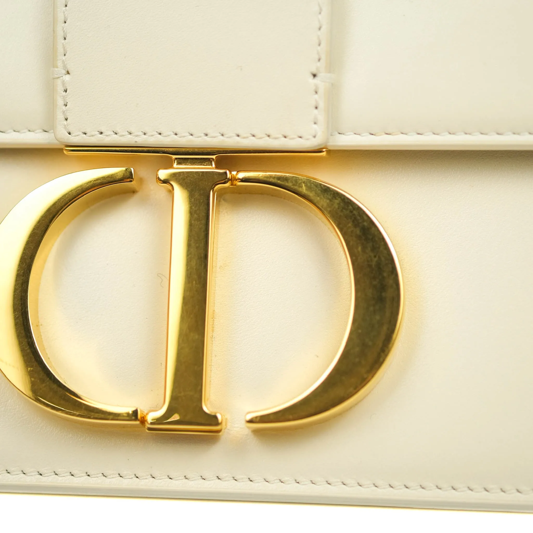Dior Montaigne 30 Ivory Box Calfskin Gold Hardware