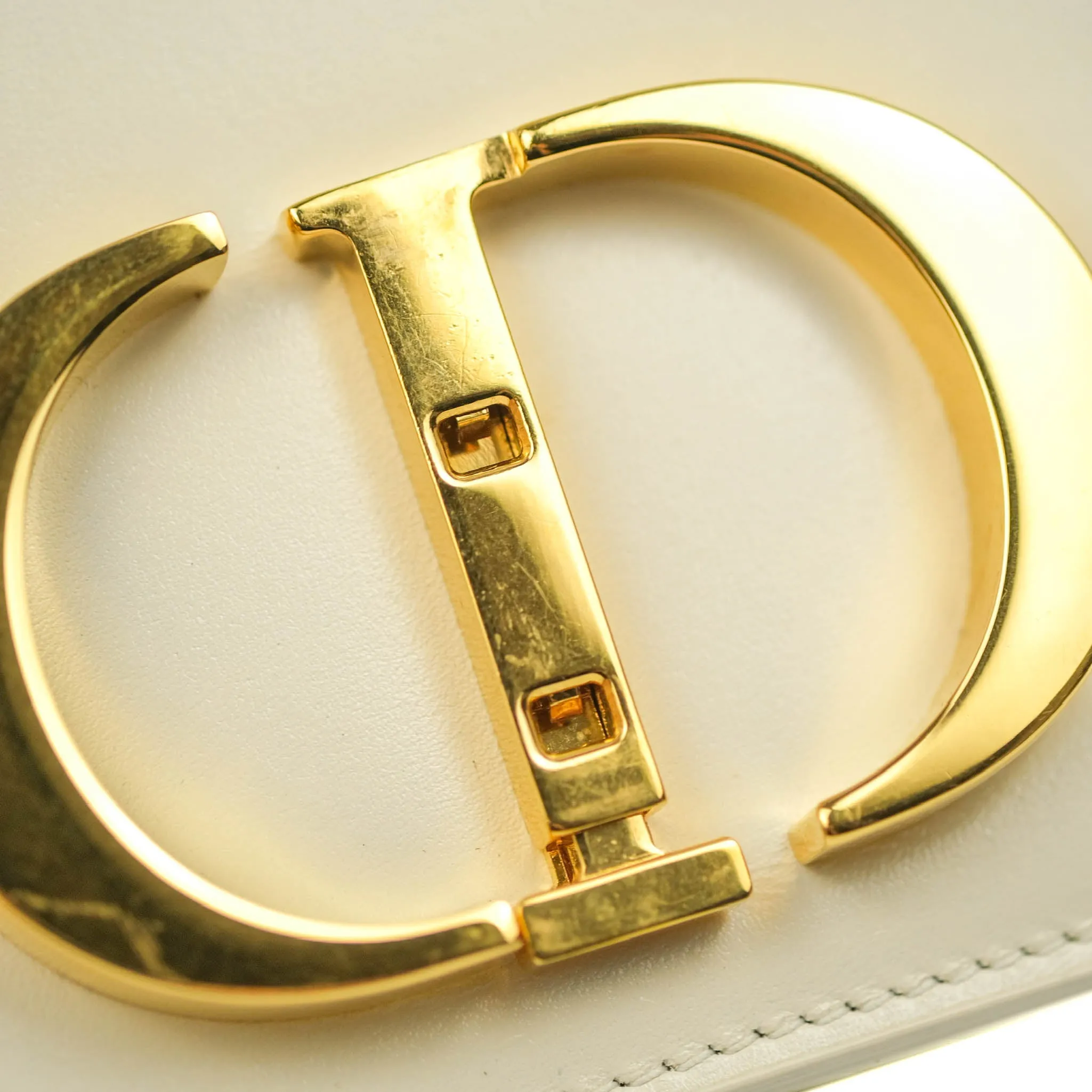 Dior Montaigne 30 Ivory Box Calfskin Gold Hardware