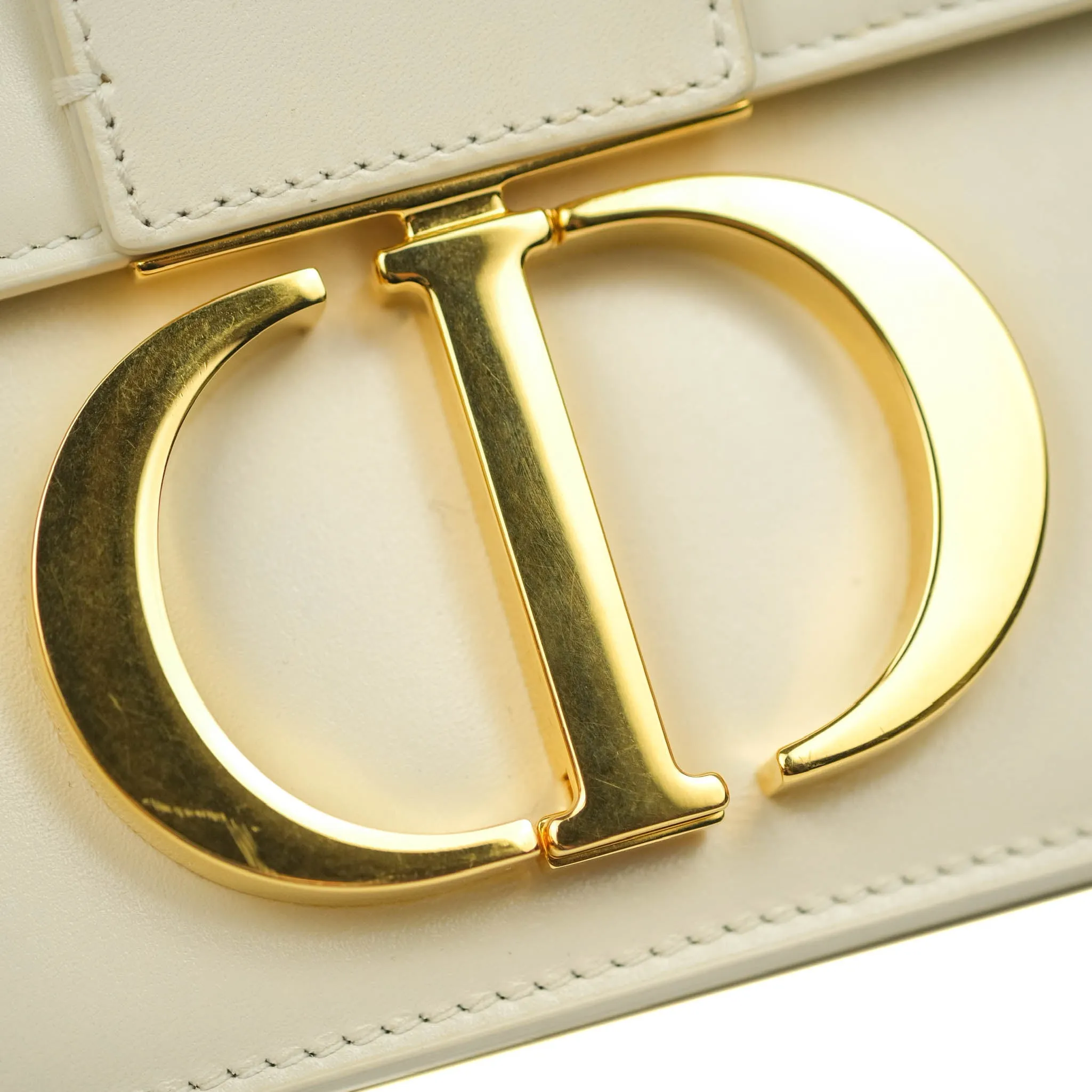 Dior Montaigne 30 Ivory Box Calfskin Gold Hardware