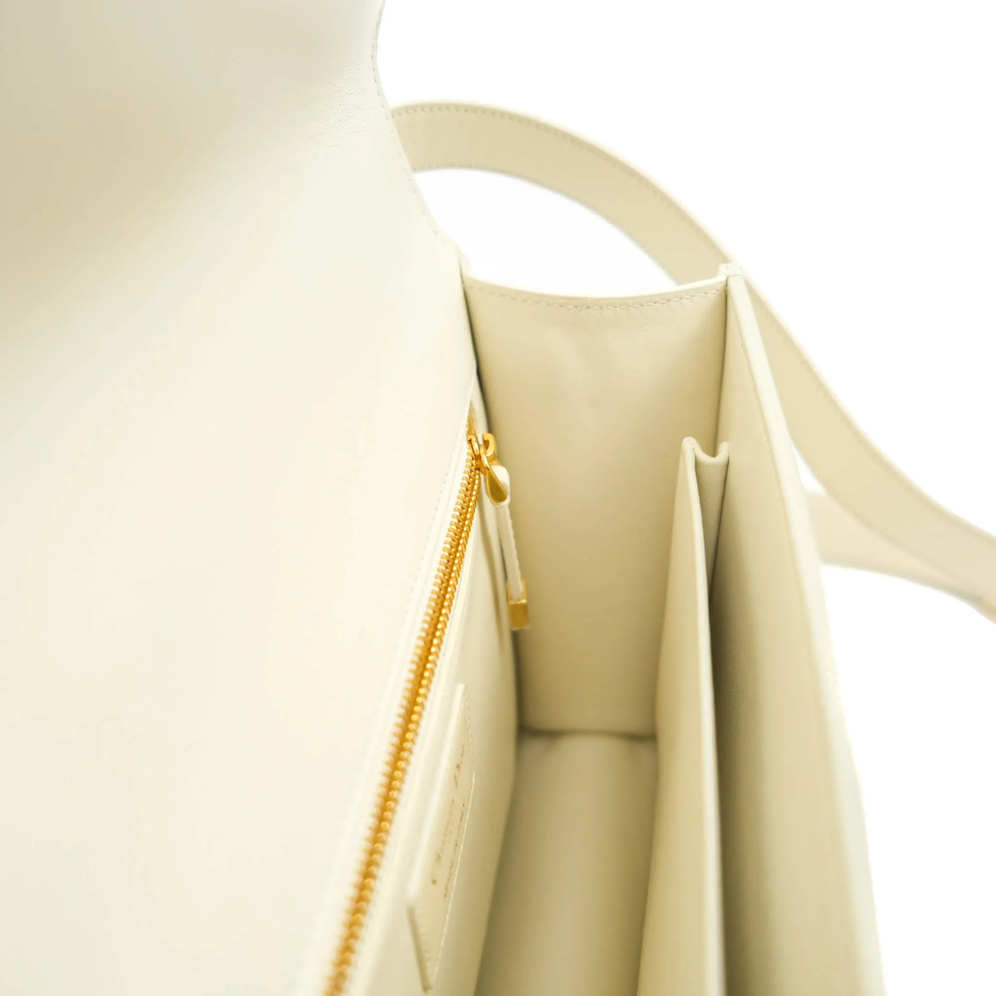 Dior Montaigne 30 Ivory Box Calfskin Gold Hardware