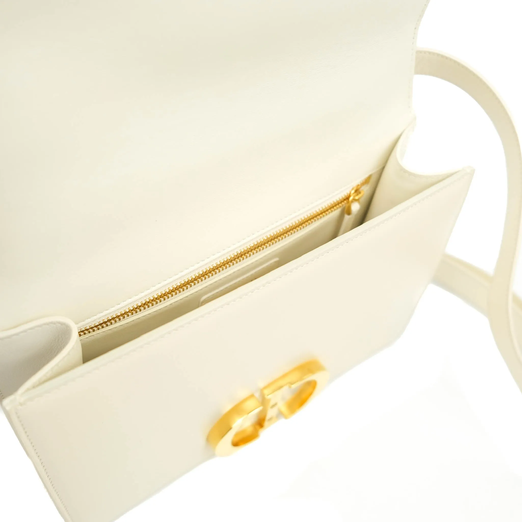 Dior Montaigne 30 Ivory Box Calfskin Gold Hardware
