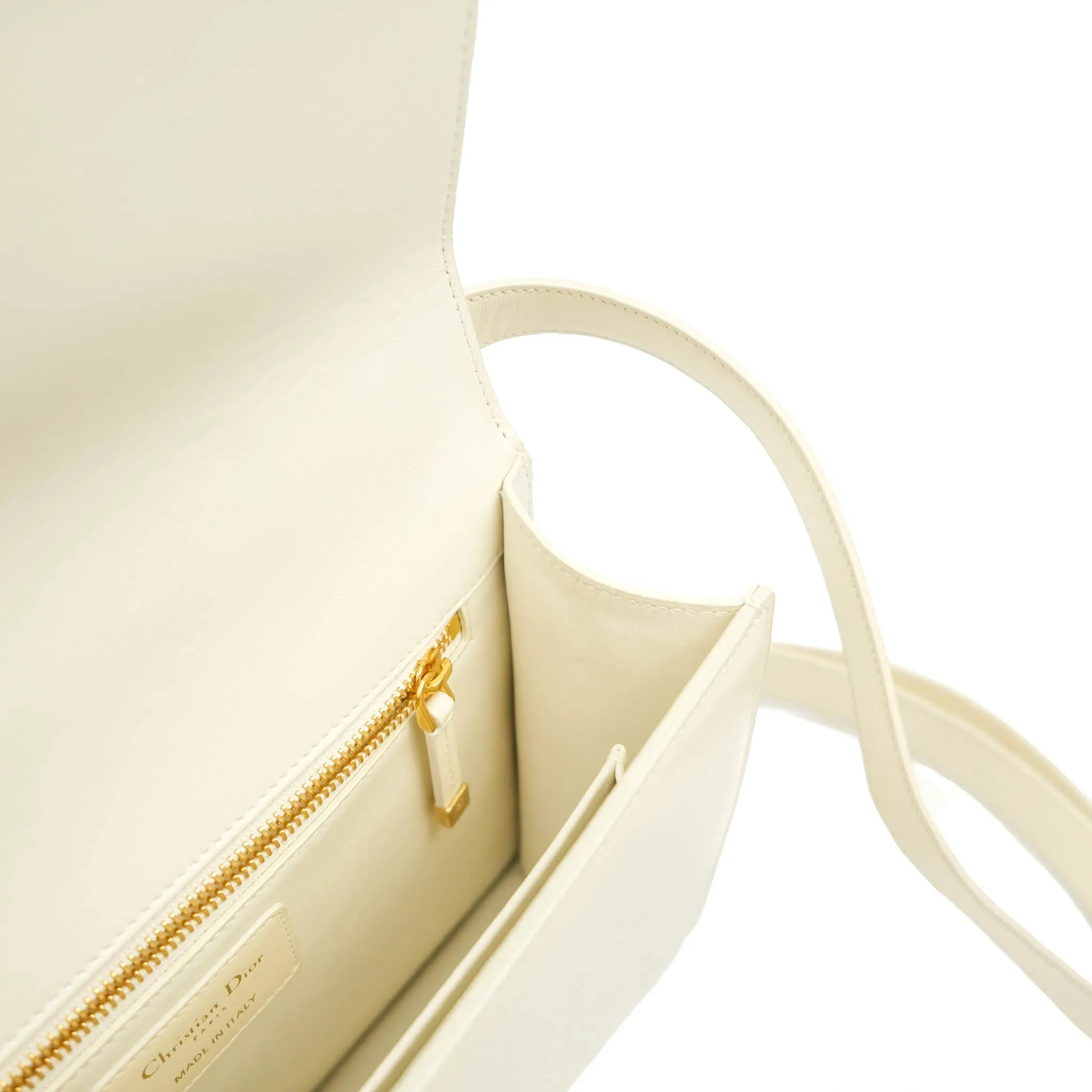 Dior Montaigne 30 Ivory Box Calfskin Gold Hardware