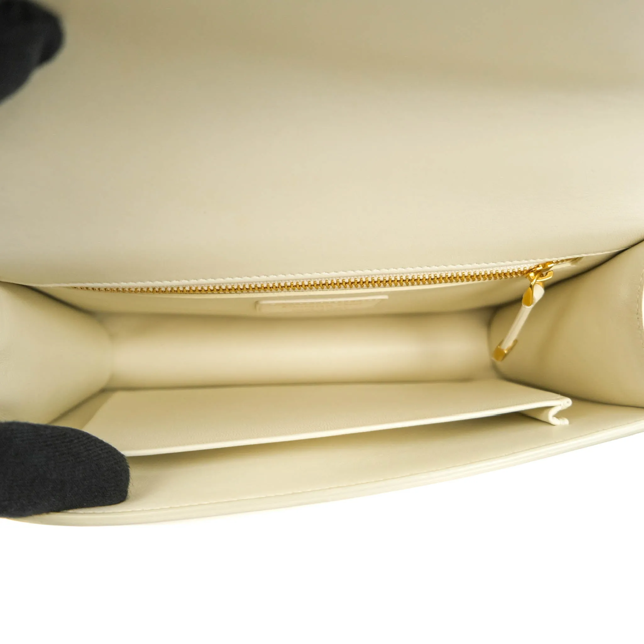 Dior Montaigne 30 Ivory Box Calfskin Gold Hardware