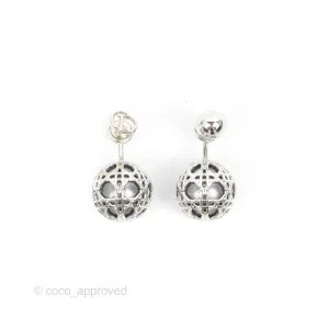 Dior Pearl Secret Cannage Mise En Dior Tribales Earrings Silver Tone