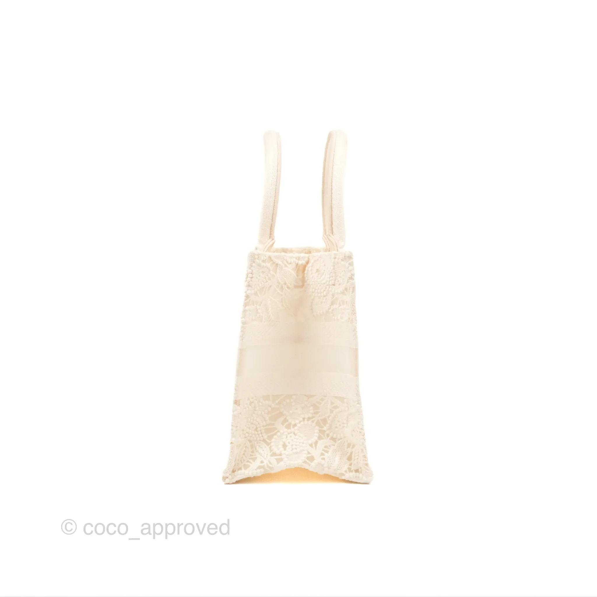 Dior Small Book Tote Natural Macram-Effect Embroidery