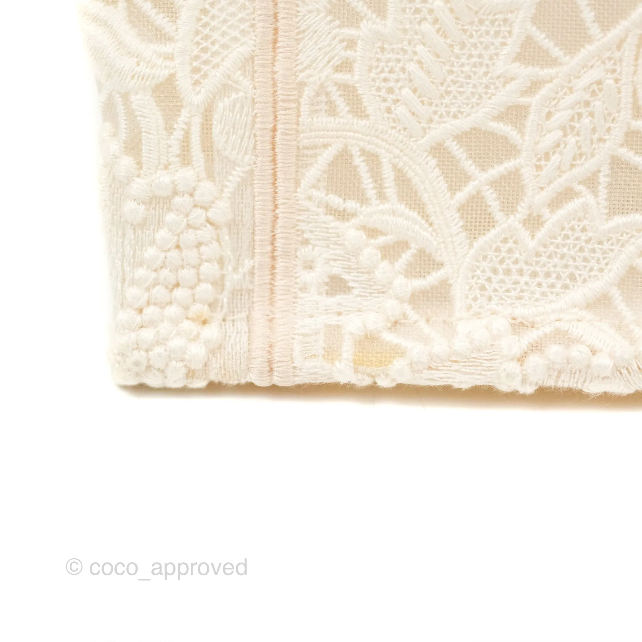 Dior Small Book Tote Natural Macram-Effect Embroidery
