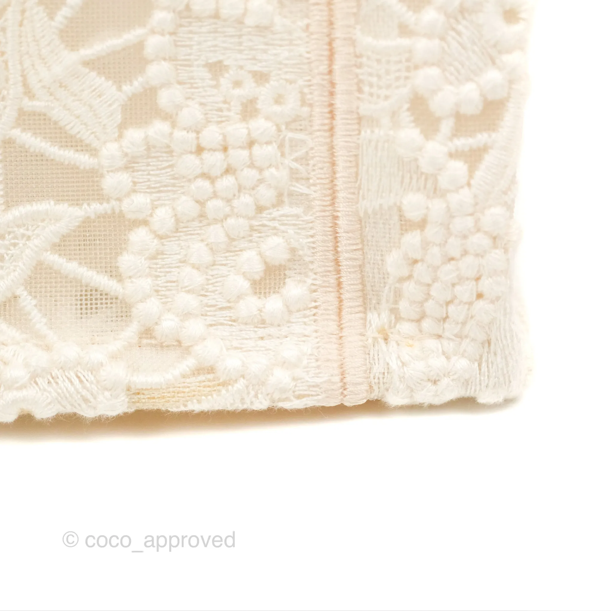 Dior Small Book Tote Natural Macram-Effect Embroidery
