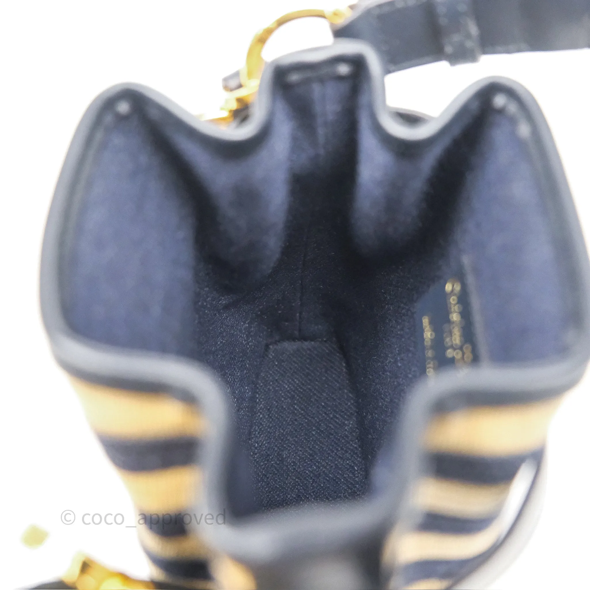 Dior Small C'est Dior Bucket Bag Natural Denim Blue Raffia
