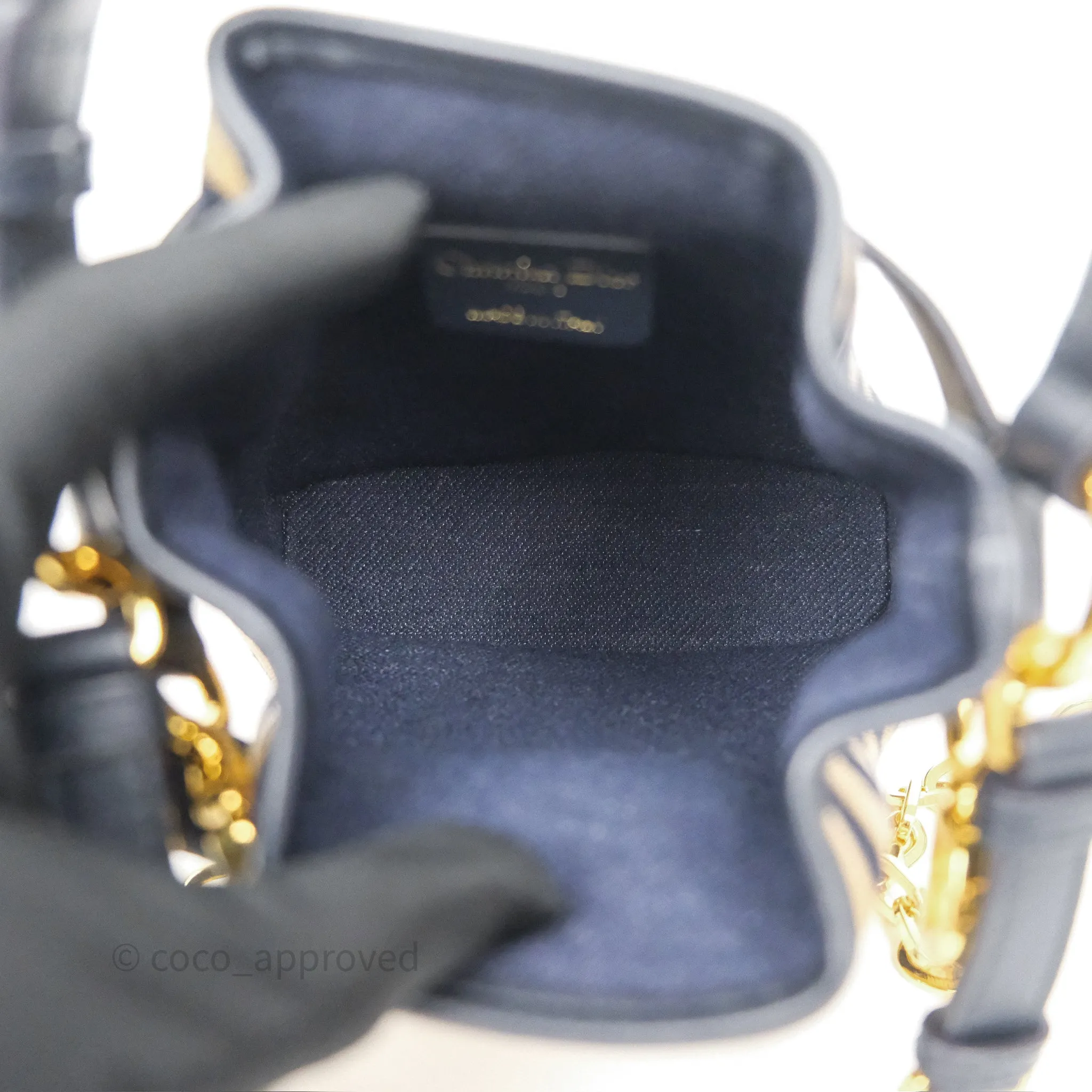 Dior Small C'est Dior Bucket Bag Natural Denim Blue Raffia