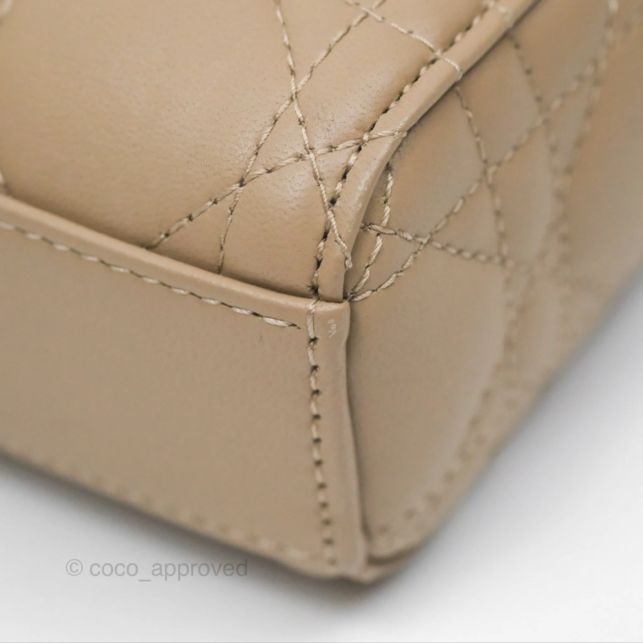 Dior Small Lady D-Joy Bag Beige Lambskin Cannage Gold Hardware