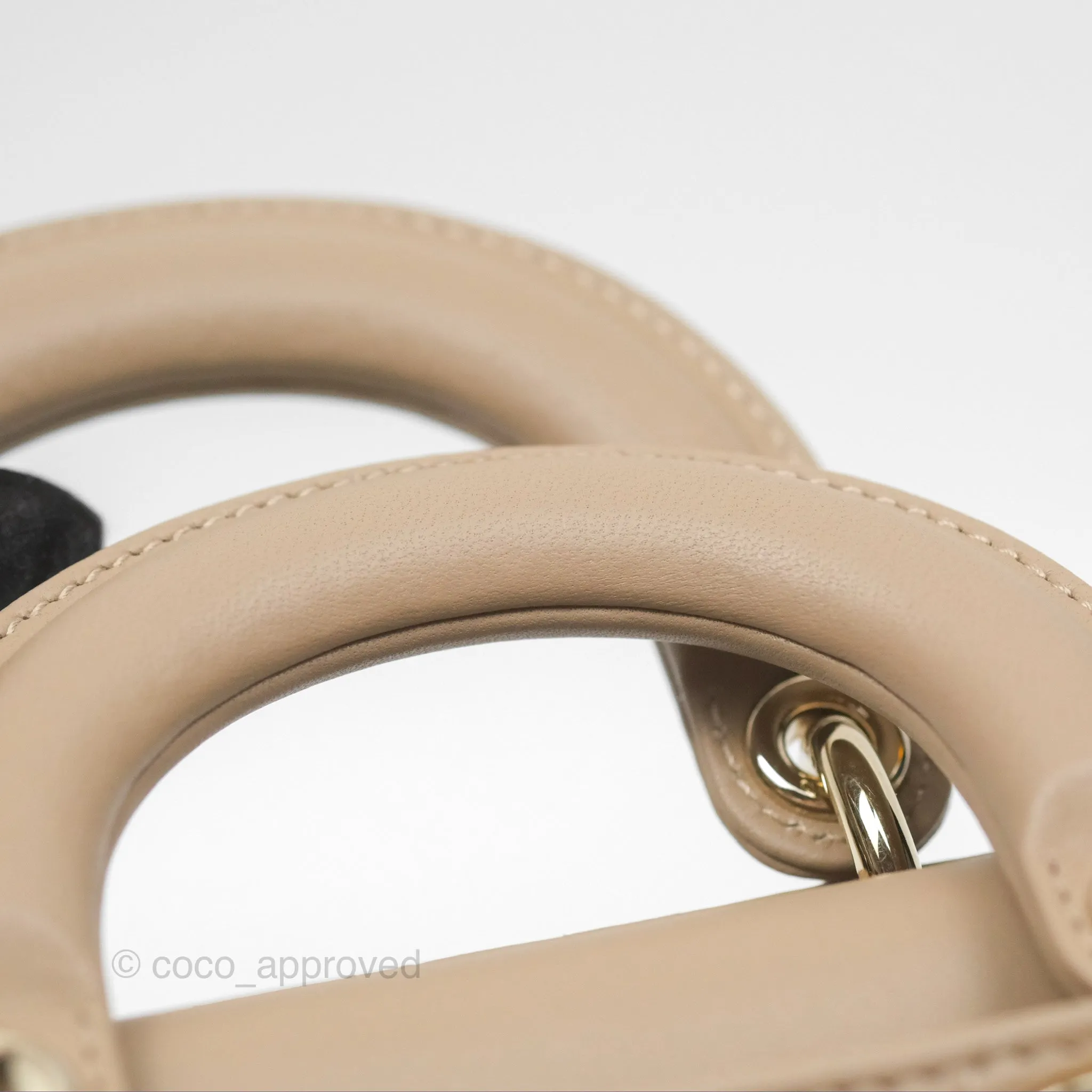 Dior Small Lady D-Joy Bag Beige Lambskin Cannage Gold Hardware