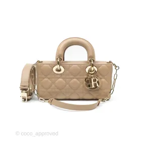 Dior Small Lady D-Joy Bag Beige Lambskin Cannage Gold Hardware