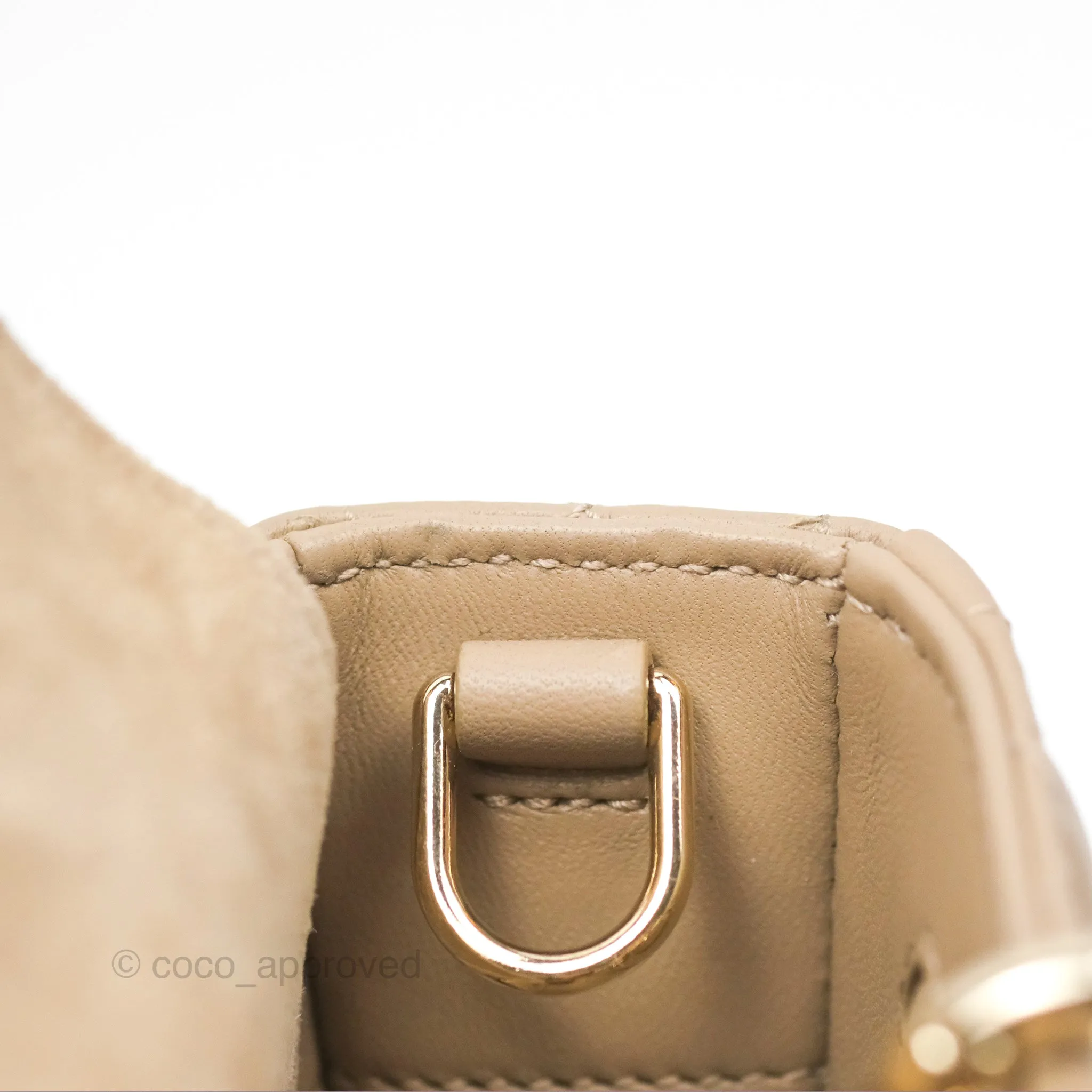 Dior Small Lady D-Joy Bag Beige Lambskin Cannage Gold Hardware