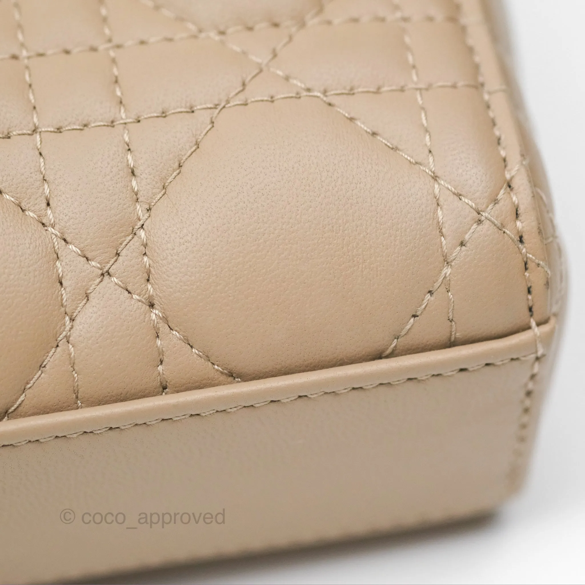 Dior Small Lady D-Joy Bag Beige Lambskin Cannage Gold Hardware