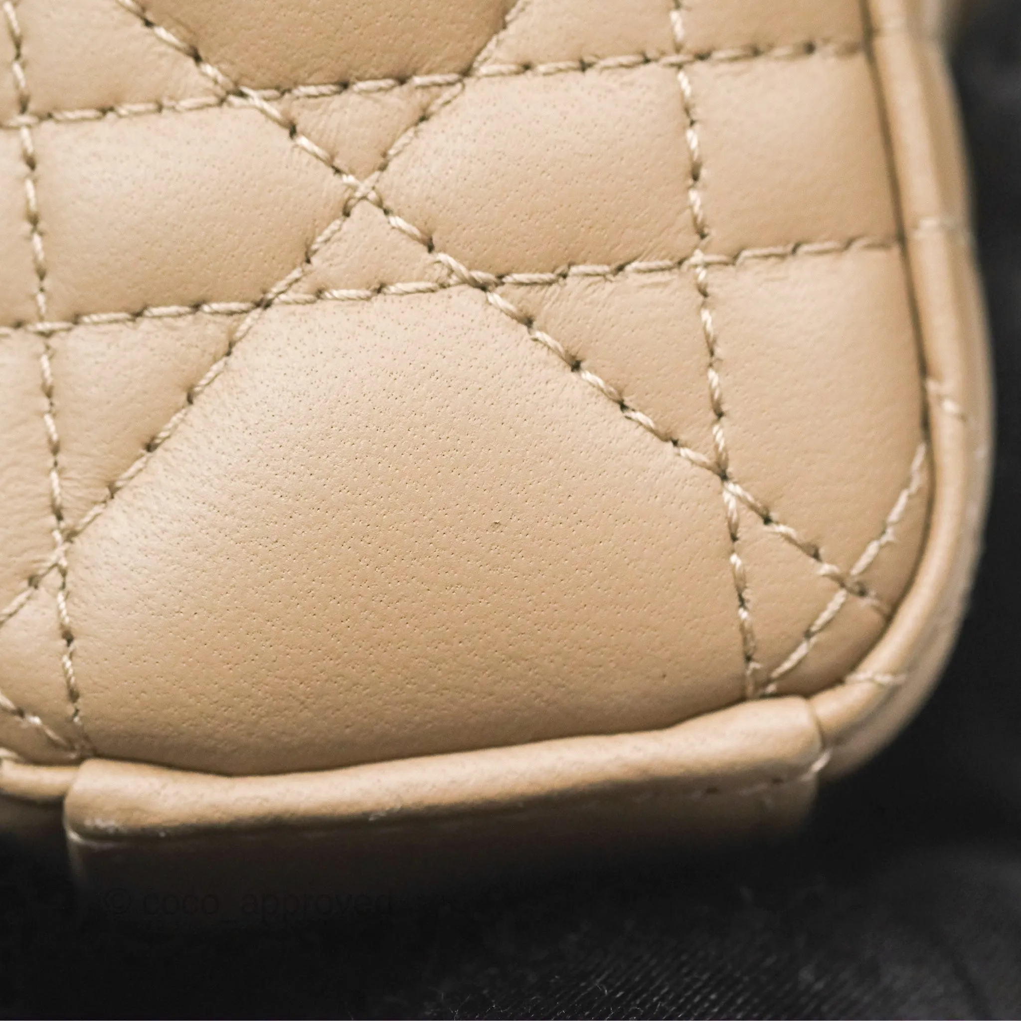 Dior Small Lady D-Joy Bag Beige Lambskin Cannage Gold Hardware