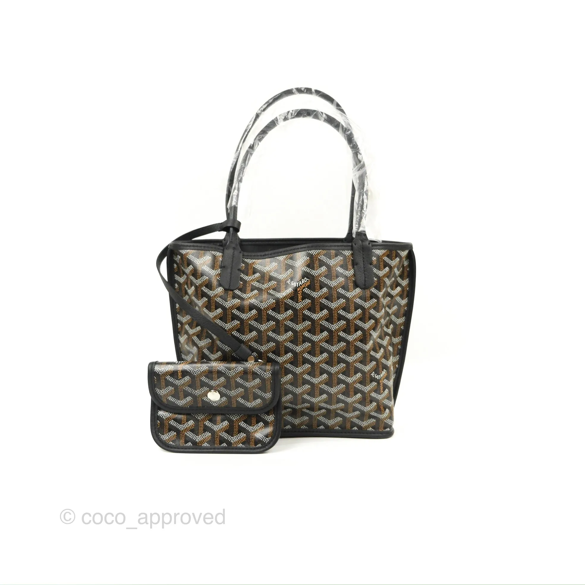 Goyard Anjou Mini Bag Goyardine Canvas Black