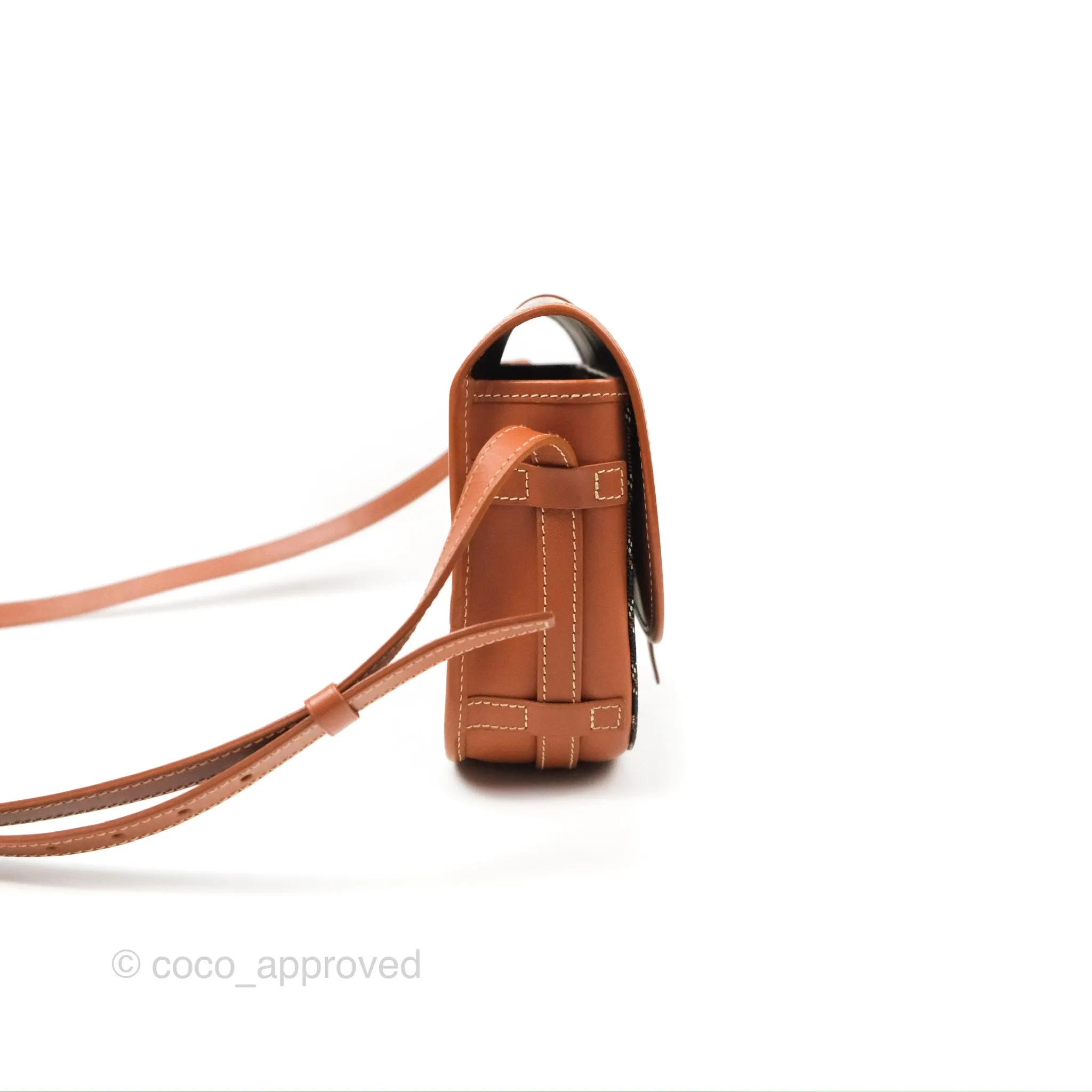 Goyard Belvedere II PM Messenger Bag Black Tan Goyardine