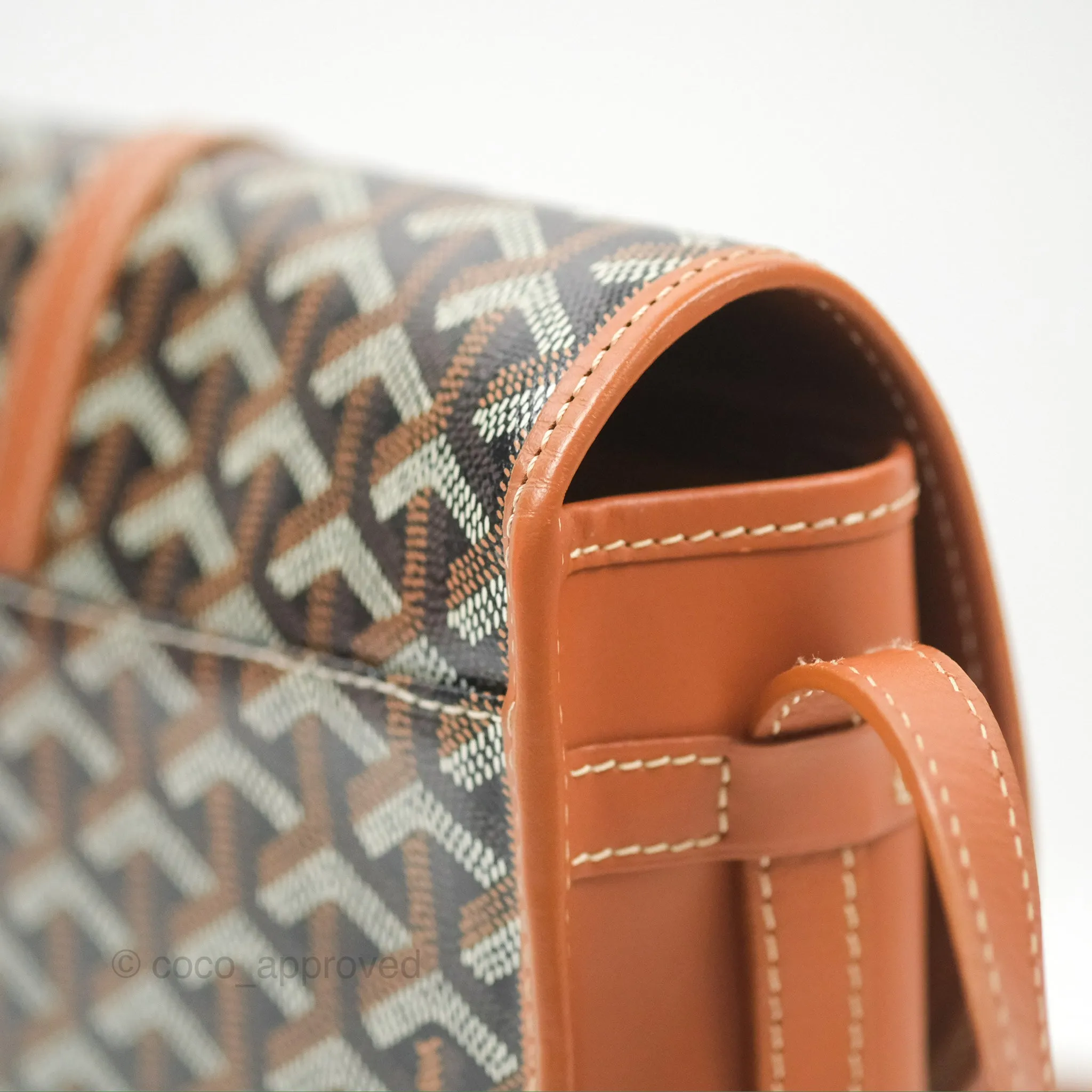 Goyard Belvedere II PM Messenger Bag Black Tan Goyardine