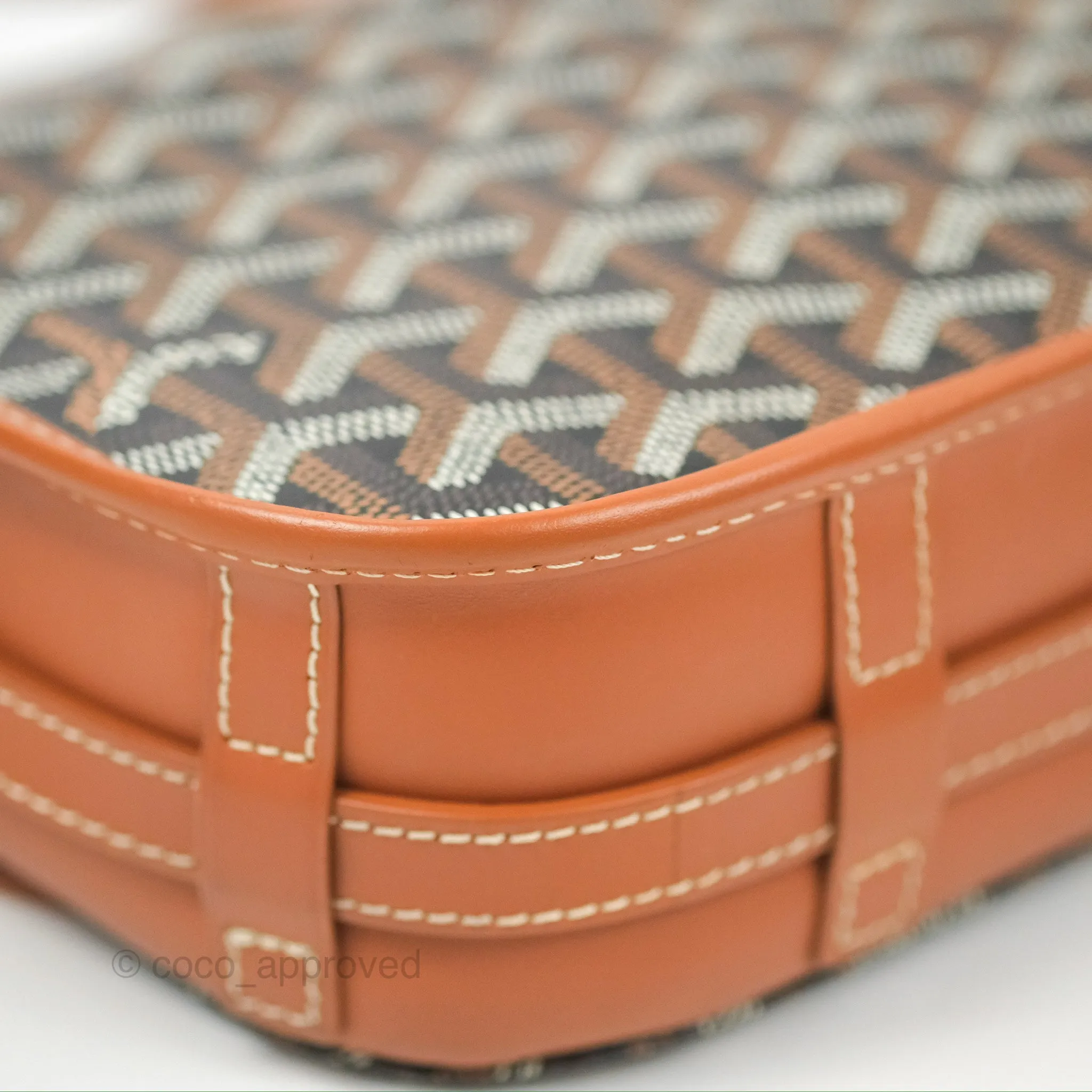 Goyard Belvedere II PM Messenger Bag Black Tan Goyardine