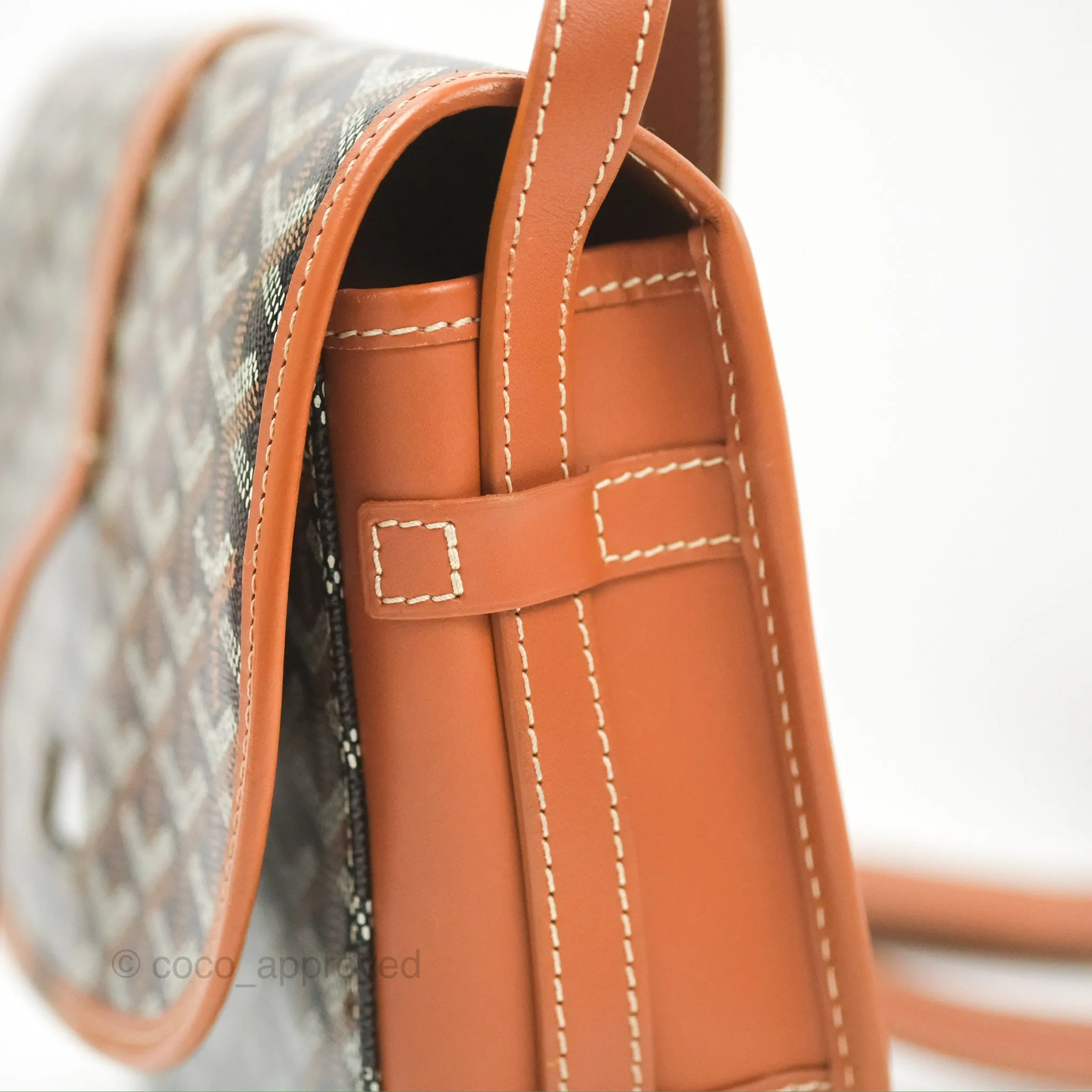 Goyard Belvedere II PM Messenger Bag Black Tan Goyardine