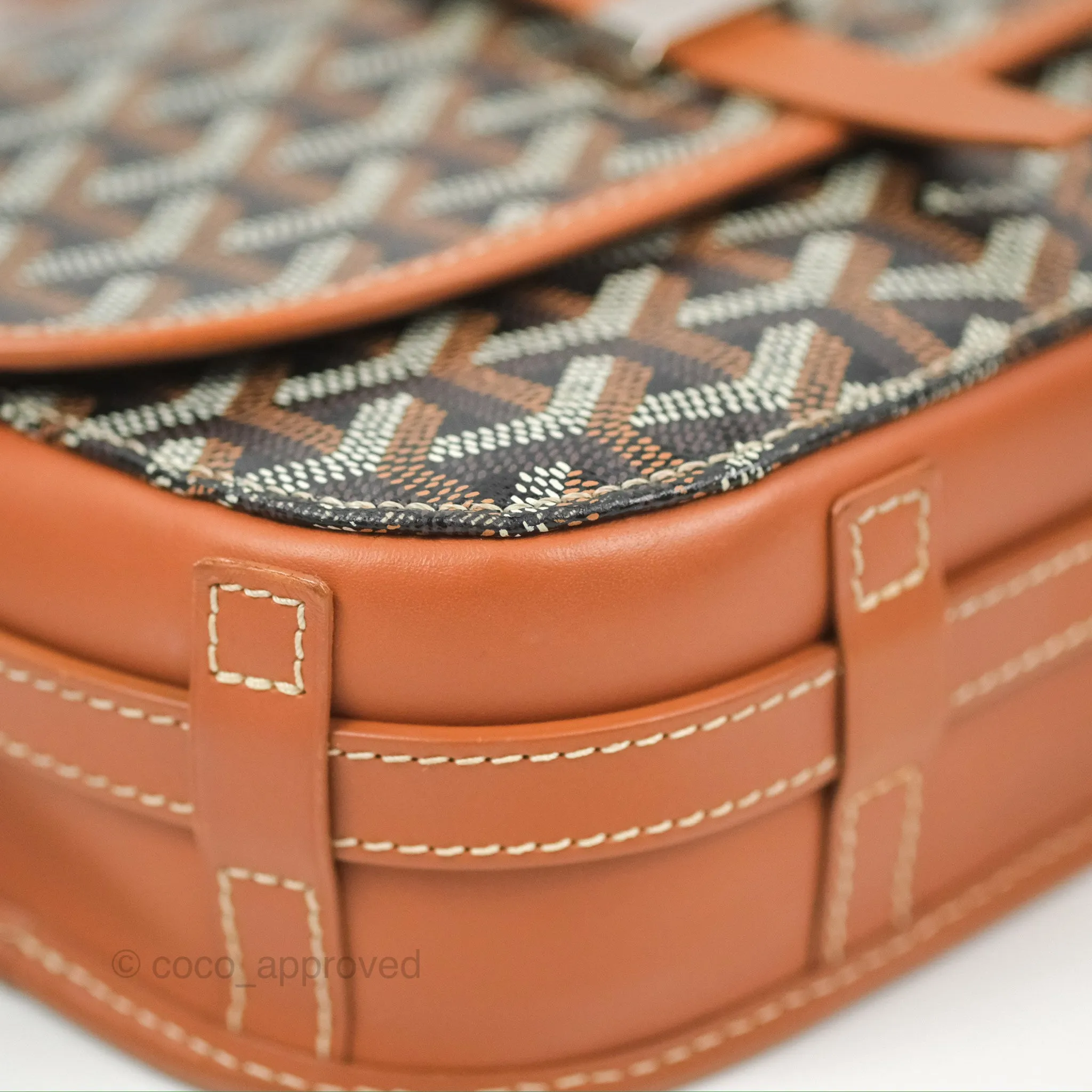 Goyard Belvedere II PM Messenger Bag Black Tan Goyardine