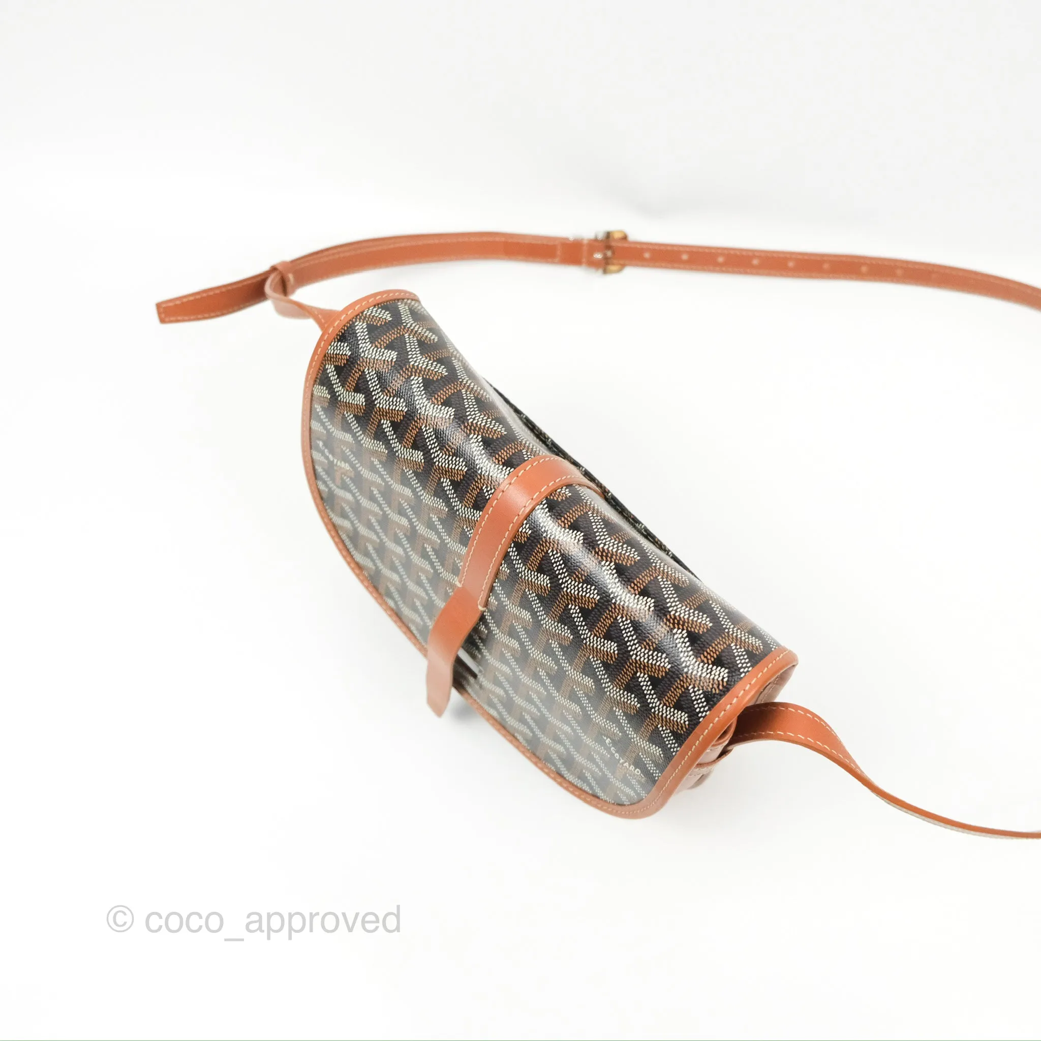 Goyard Belvedere II PM Messenger Bag Black Tan Goyardine