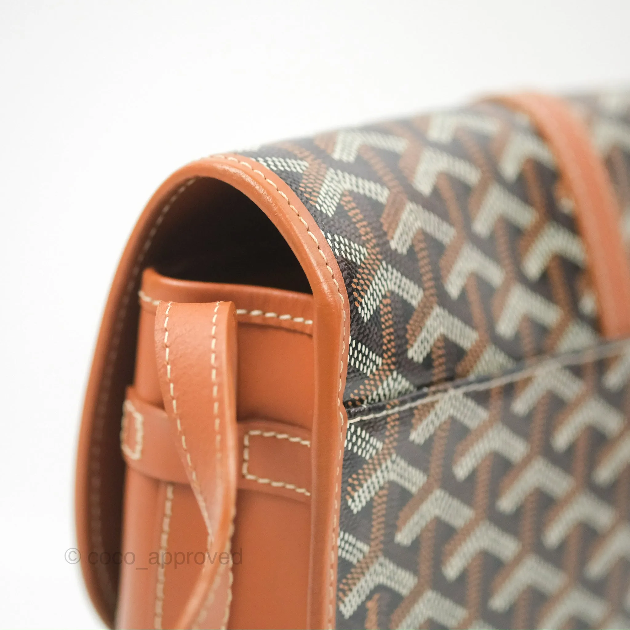 Goyard Belvedere II PM Messenger Bag Black Tan Goyardine