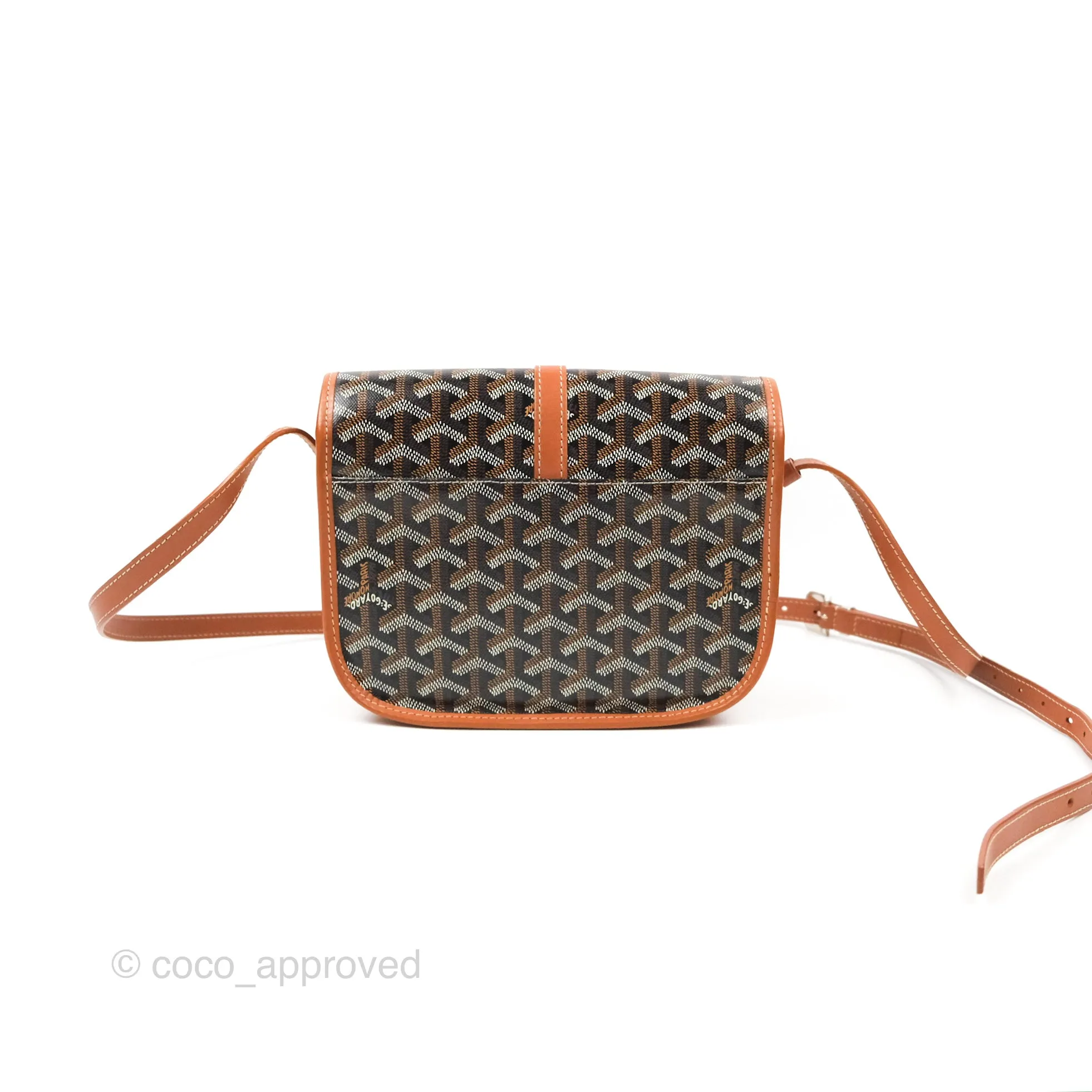 Goyard Belvedere II PM Messenger Bag Black Tan Goyardine