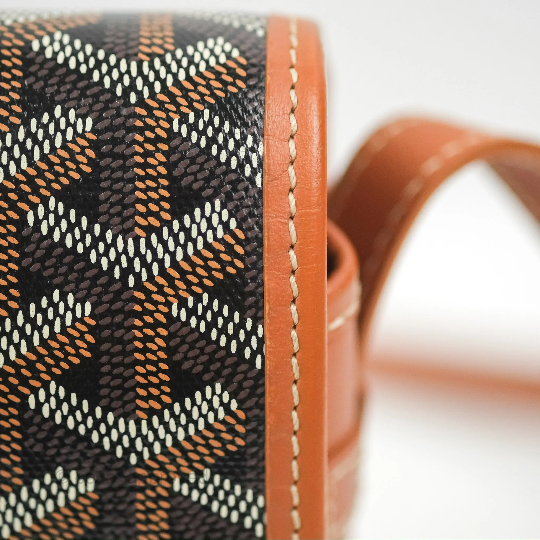Goyard Belvedere II PM Messenger Bag Black Tan Goyardine