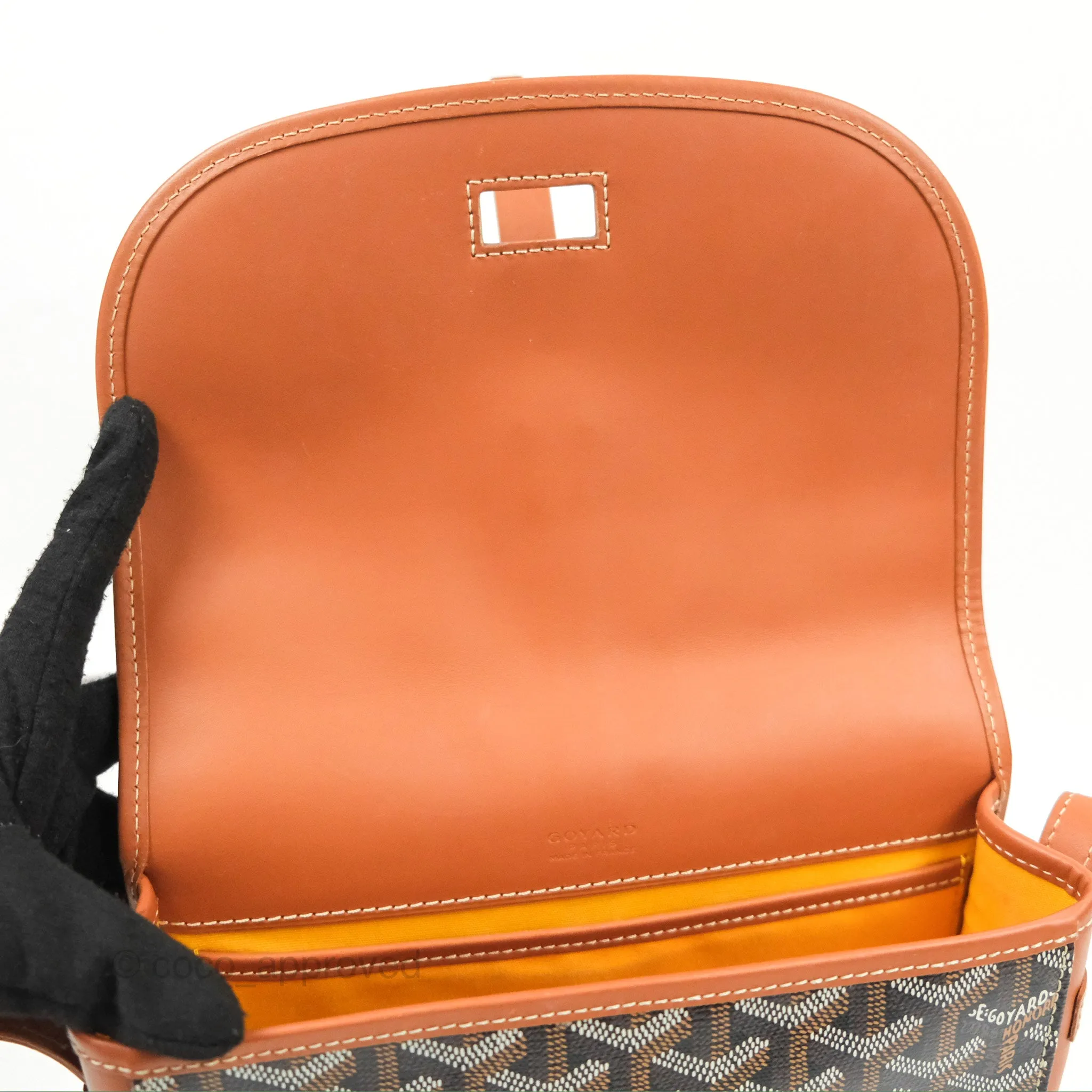 Goyard Belvedere II PM Messenger Bag Black Tan Goyardine