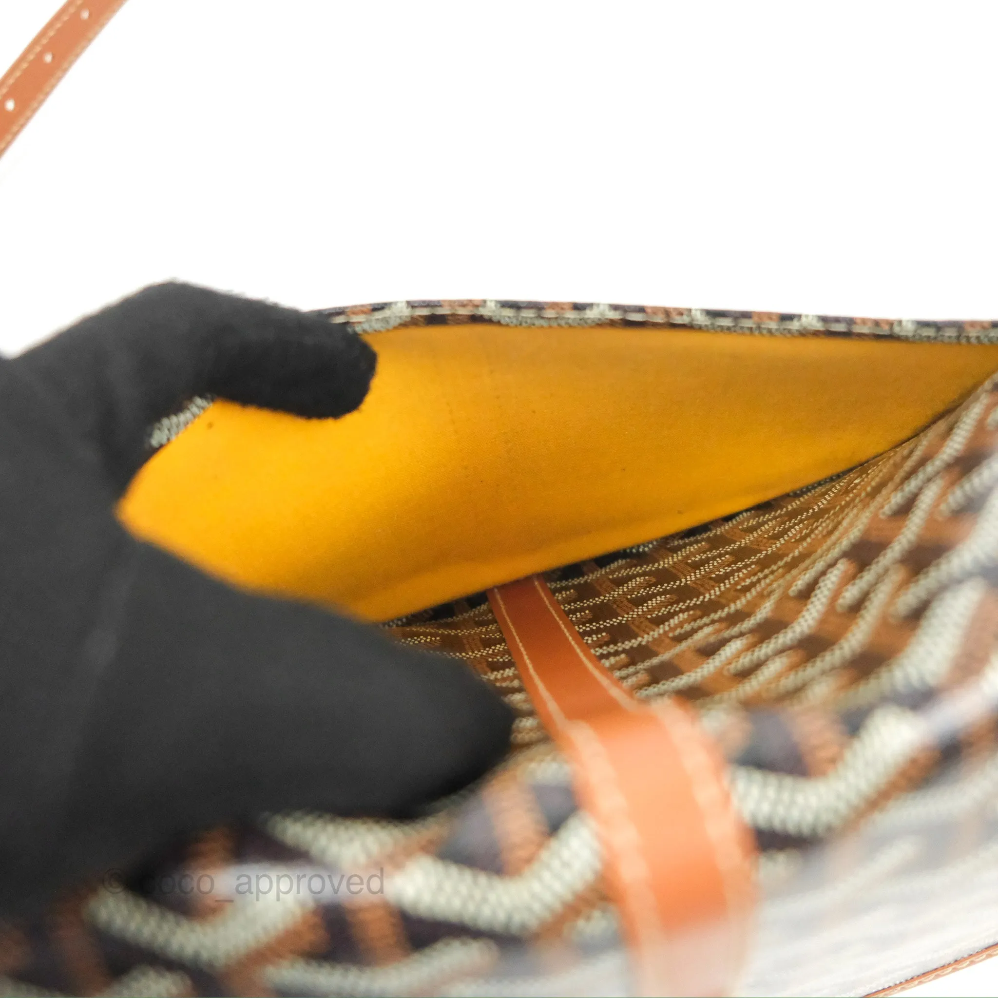 Goyard Belvedere II PM Messenger Bag Black Tan Goyardine