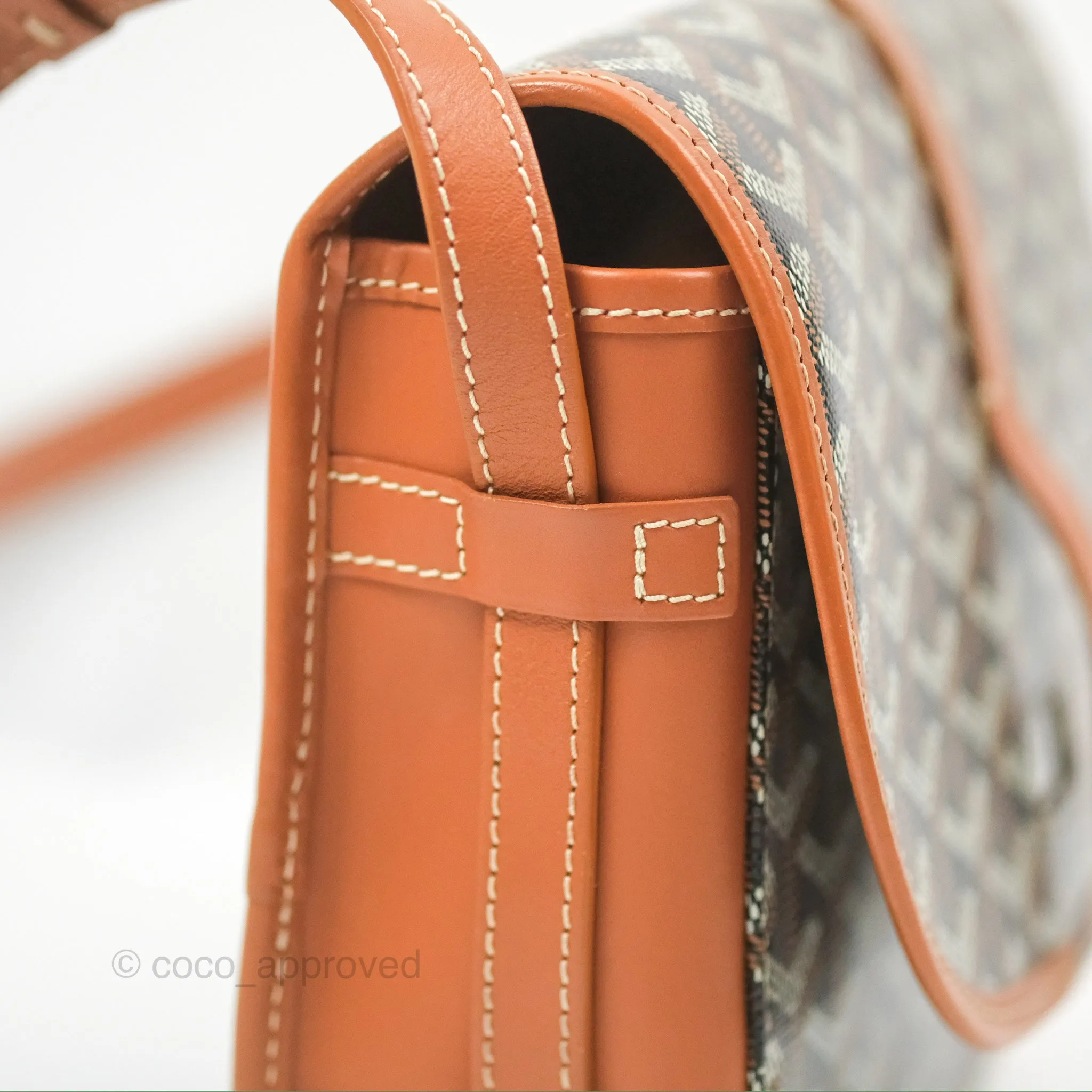 Goyard Belvedere II PM Messenger Bag Black Tan Goyardine