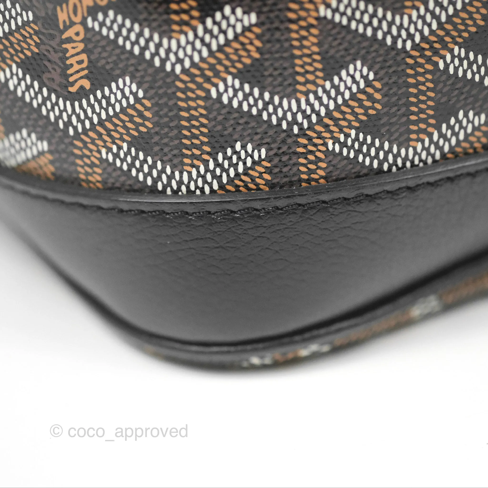 Goyard Petit Flot Bucket Bag Black Goyardine Canvas