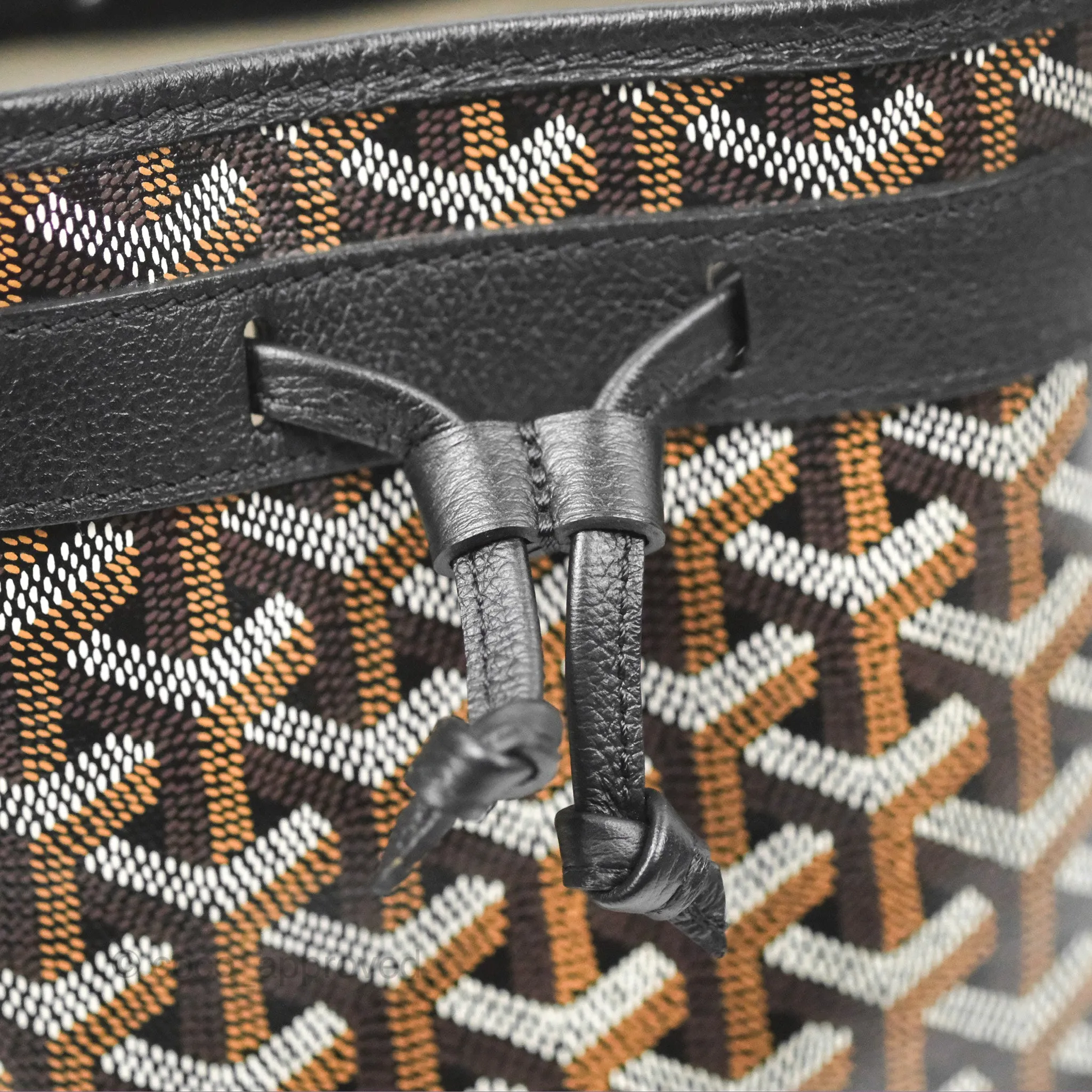 Goyard Petit Flot Bucket Bag Black Goyardine Canvas