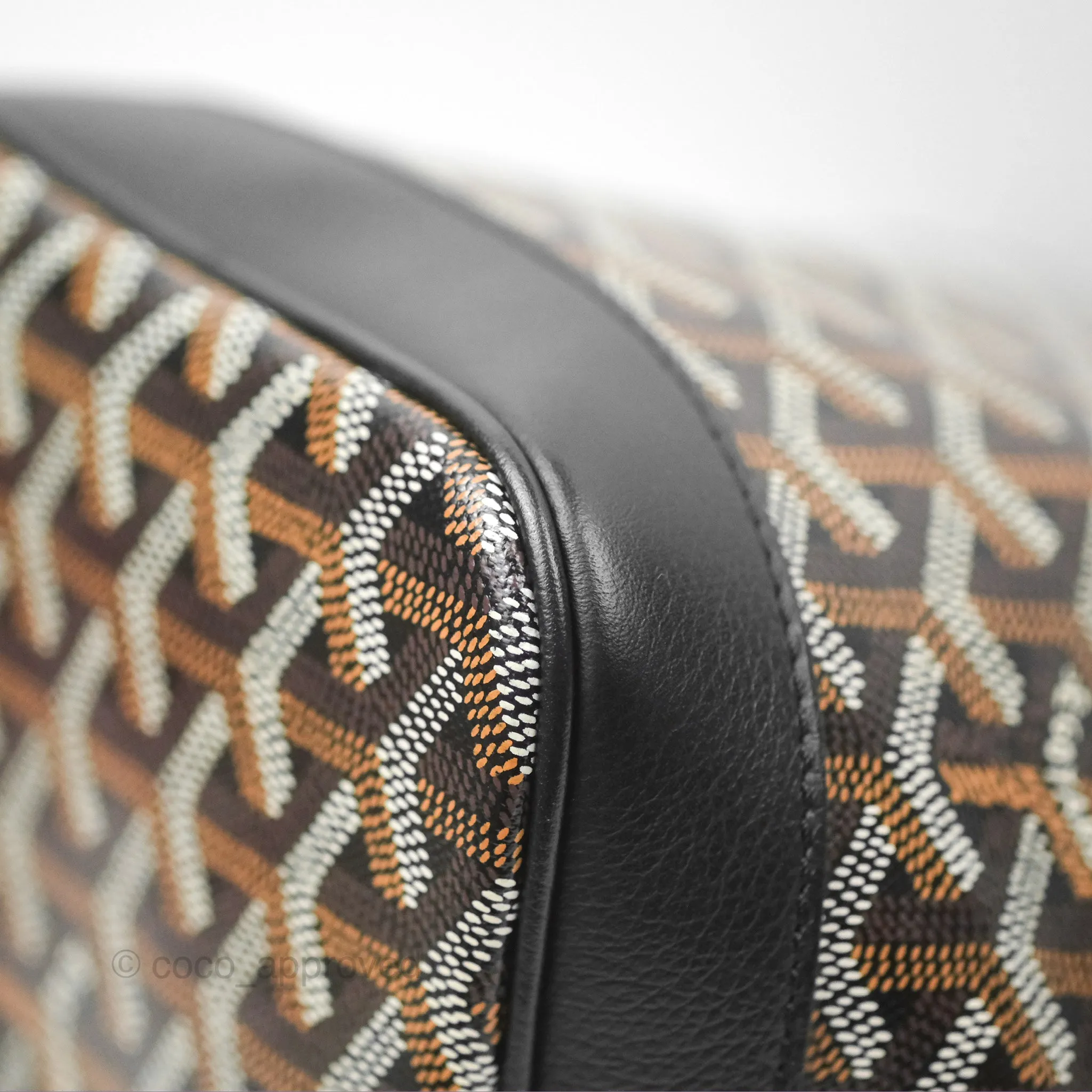 Goyard Petit Flot Bucket Bag Black Goyardine Canvas