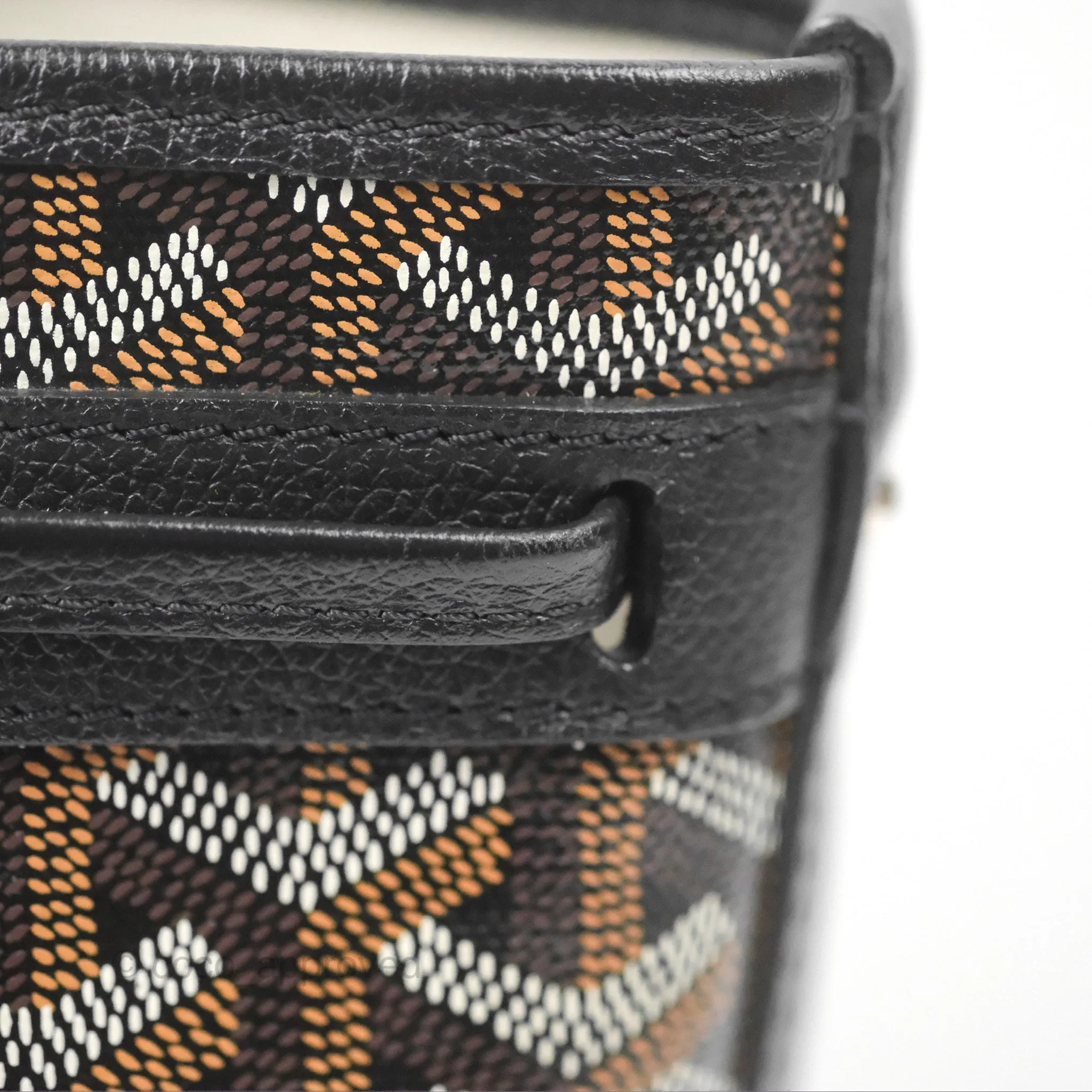 Goyard Petit Flot Bucket Bag Black Goyardine Canvas